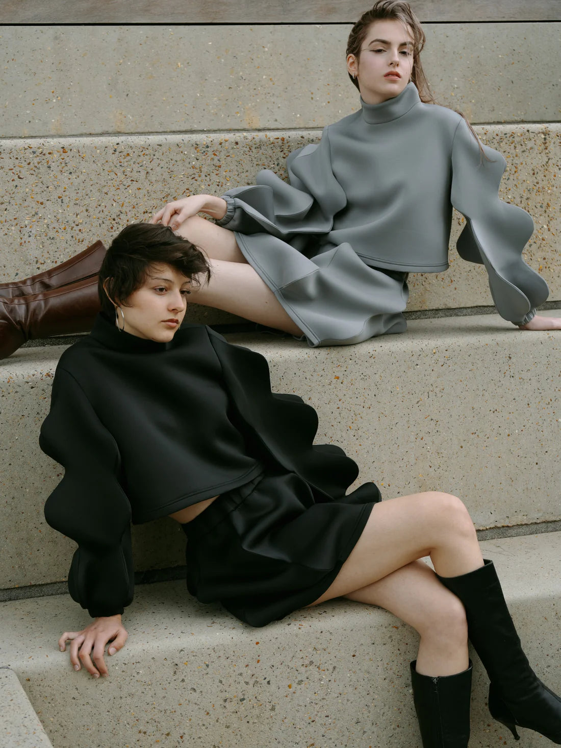 Wave Skirt Black or Grey