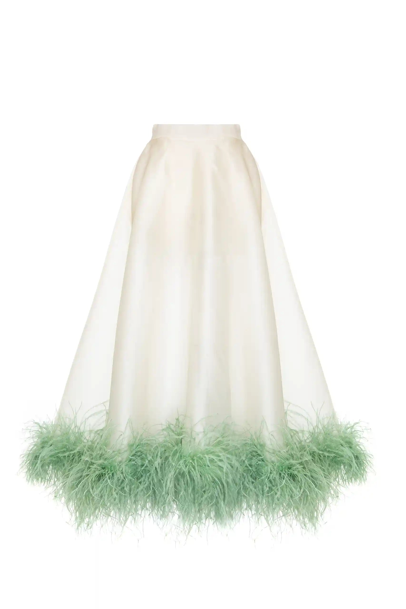 Perinne White & Green Skirt
