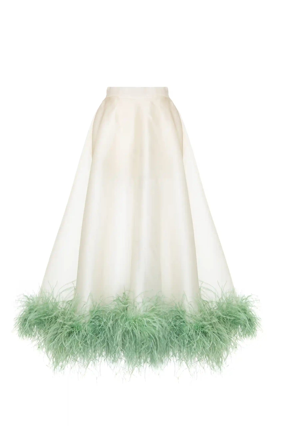 Perinne White & Green Skirt