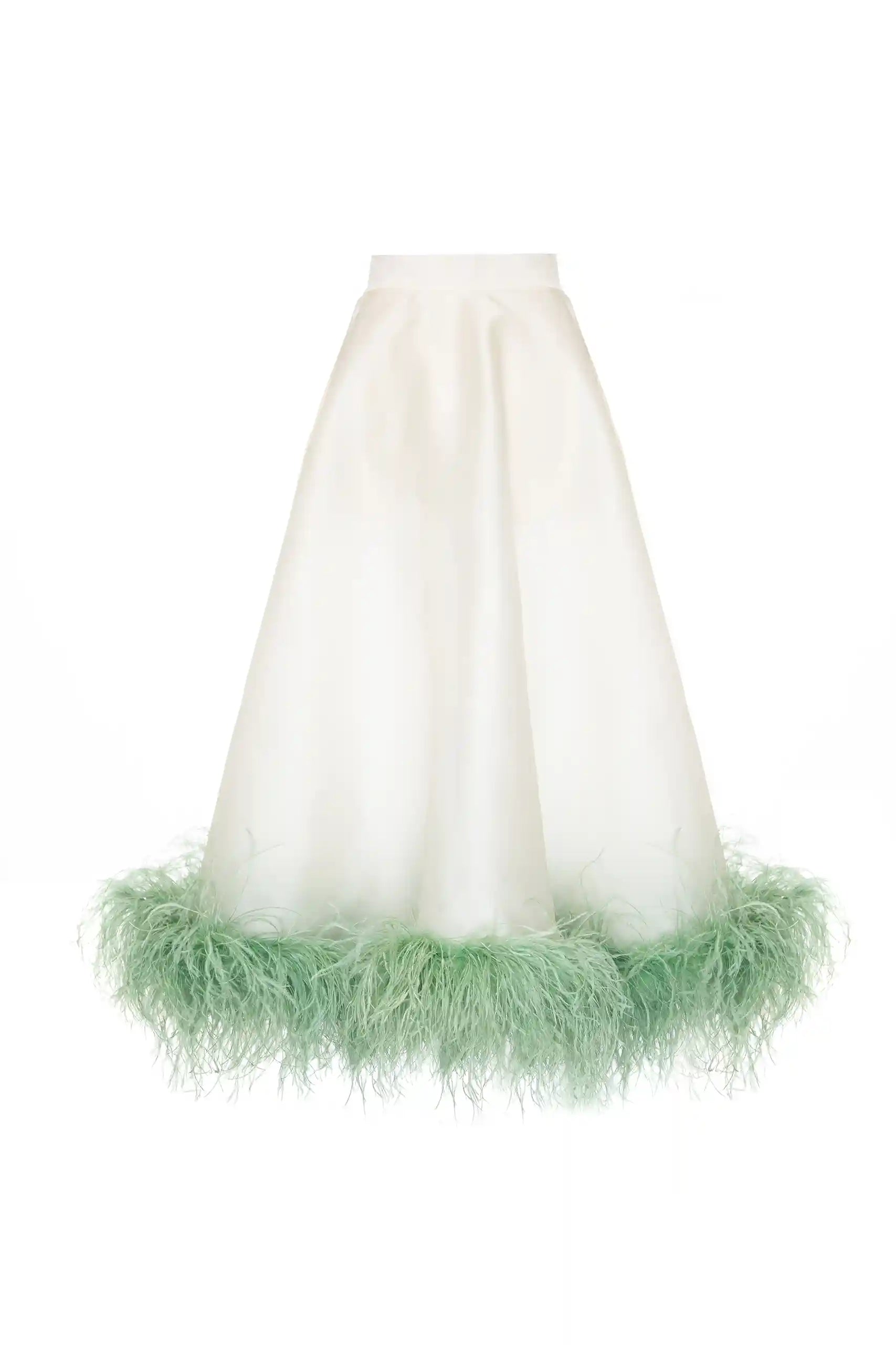 Perinne White & Green Skirt