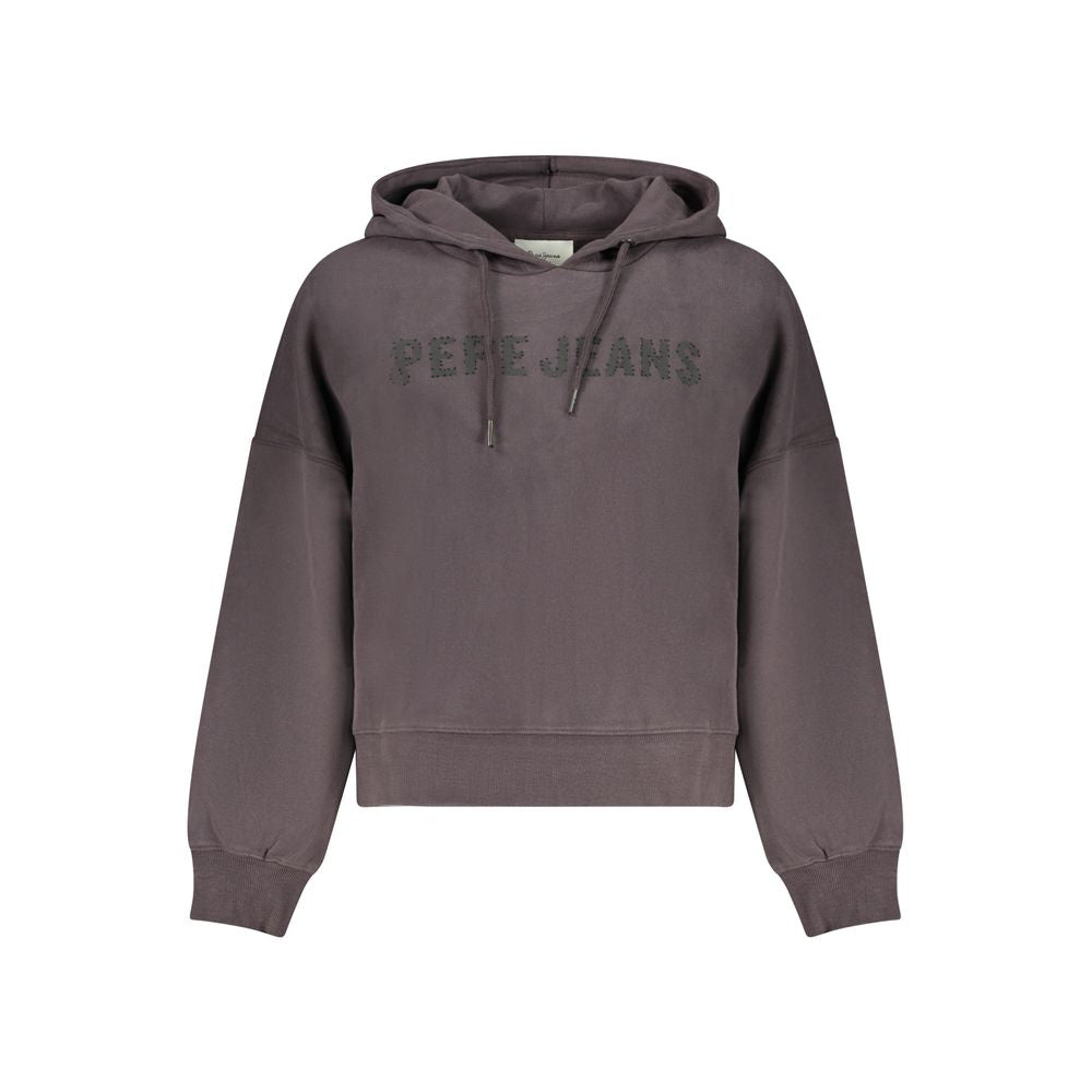Black Cotton Women Sweatshirt