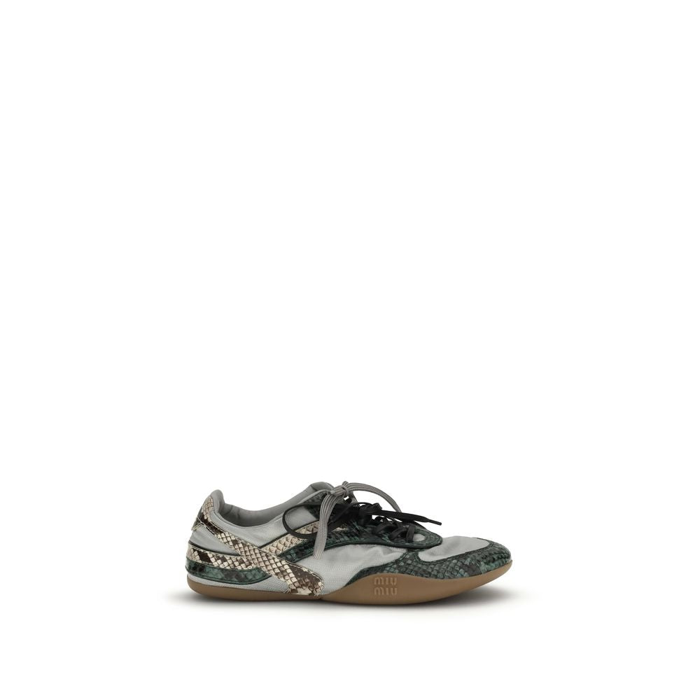 Gray Recycled Polyester Athletic Sneakers