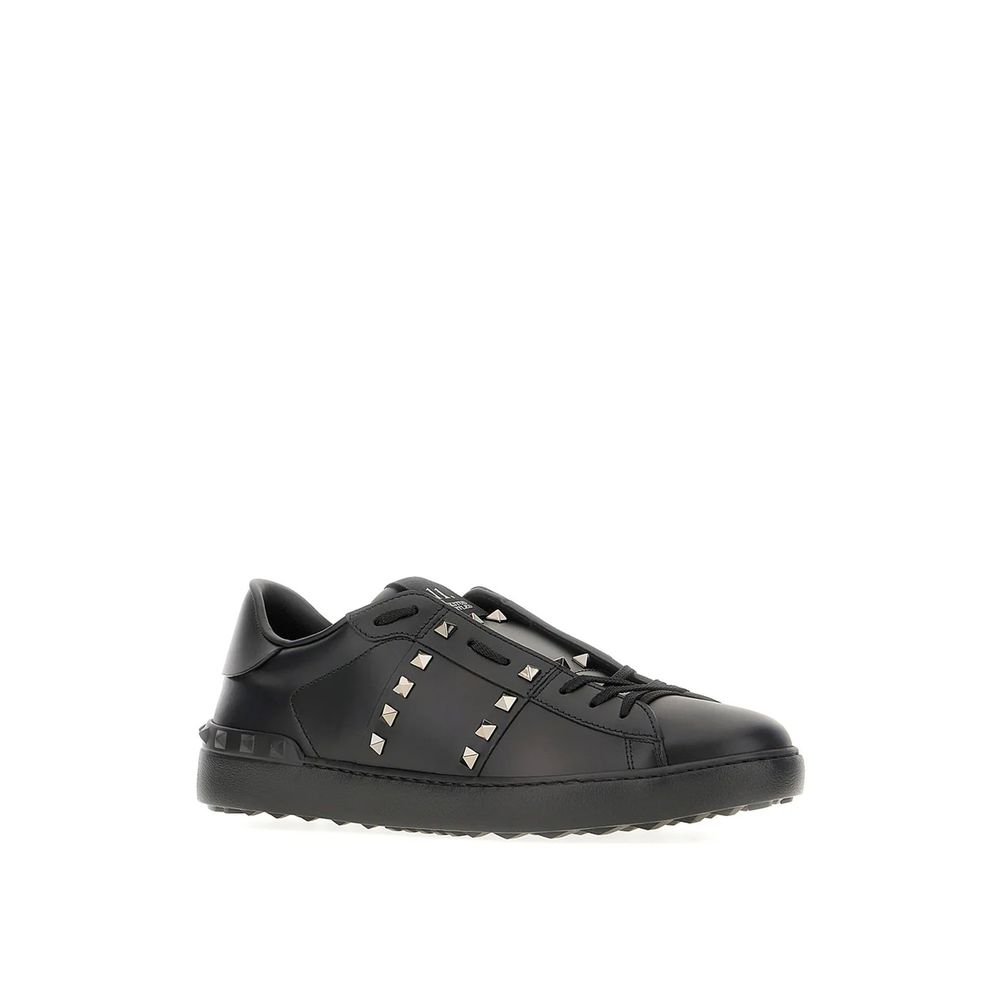Black Leather Low Top Sneakers