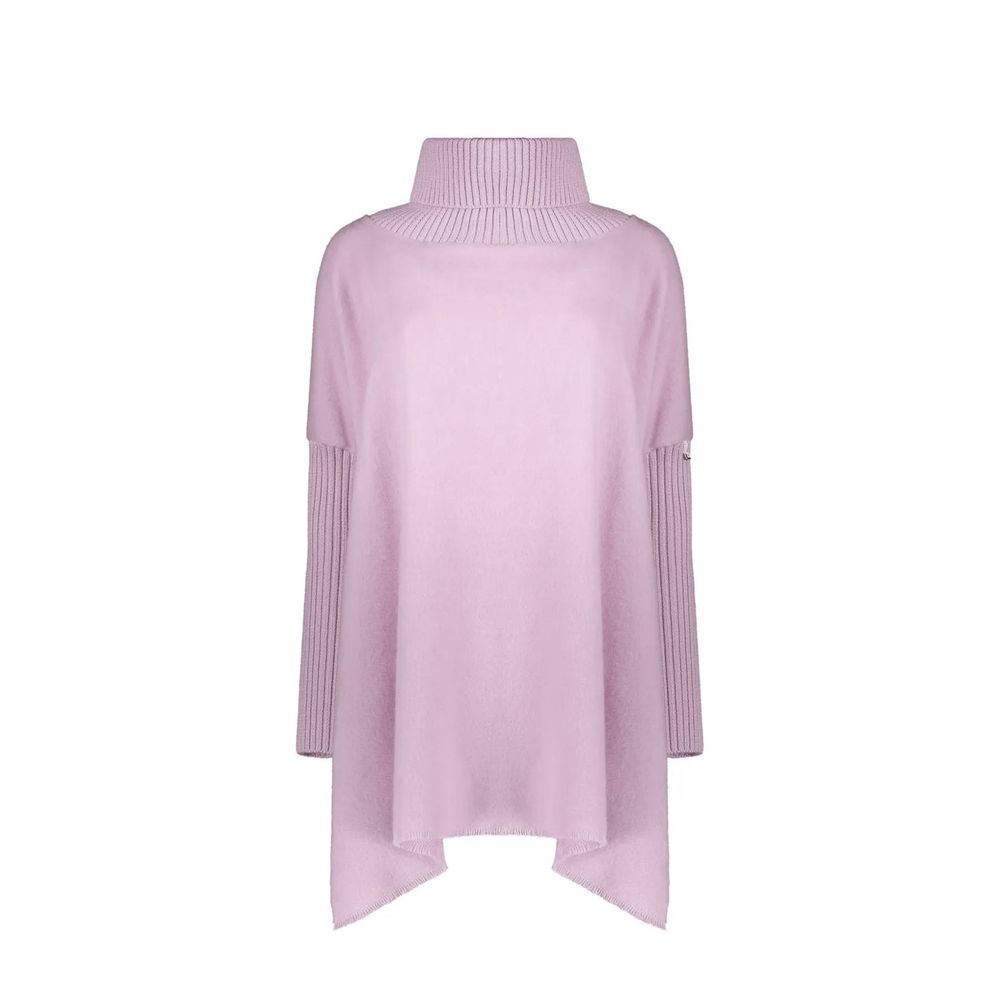 Purple Virgin Wool Poncho