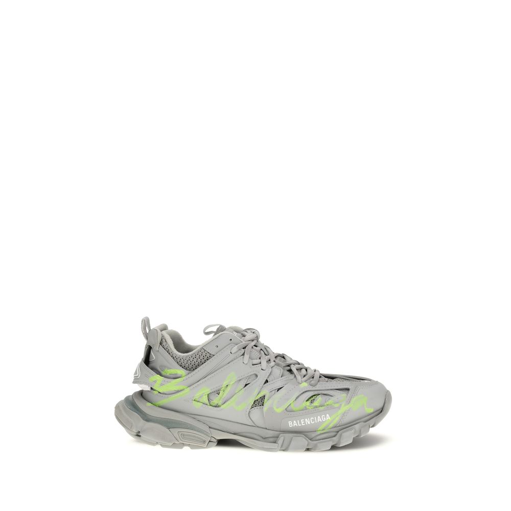 Gray Polyester Athletic Sneakers