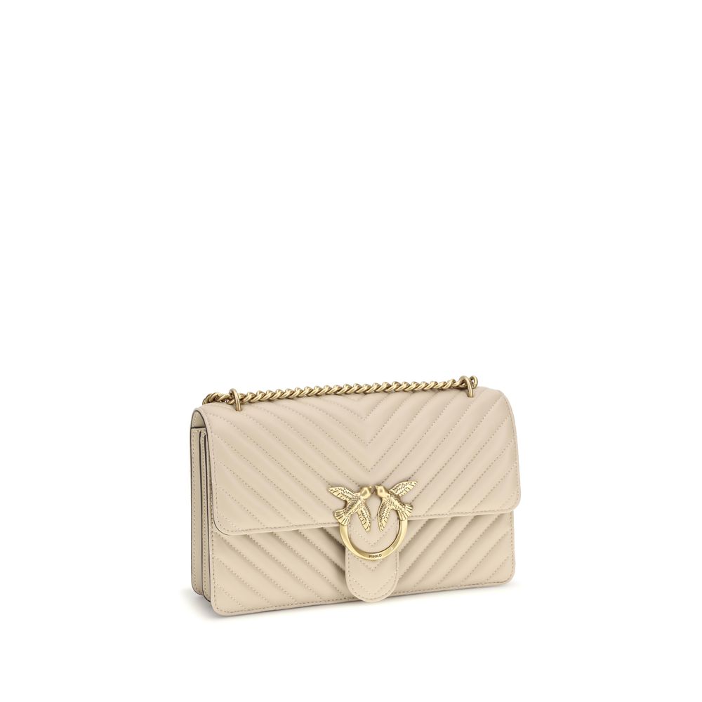 Beige Calf Leather Bos Taurus Shoulder Bag