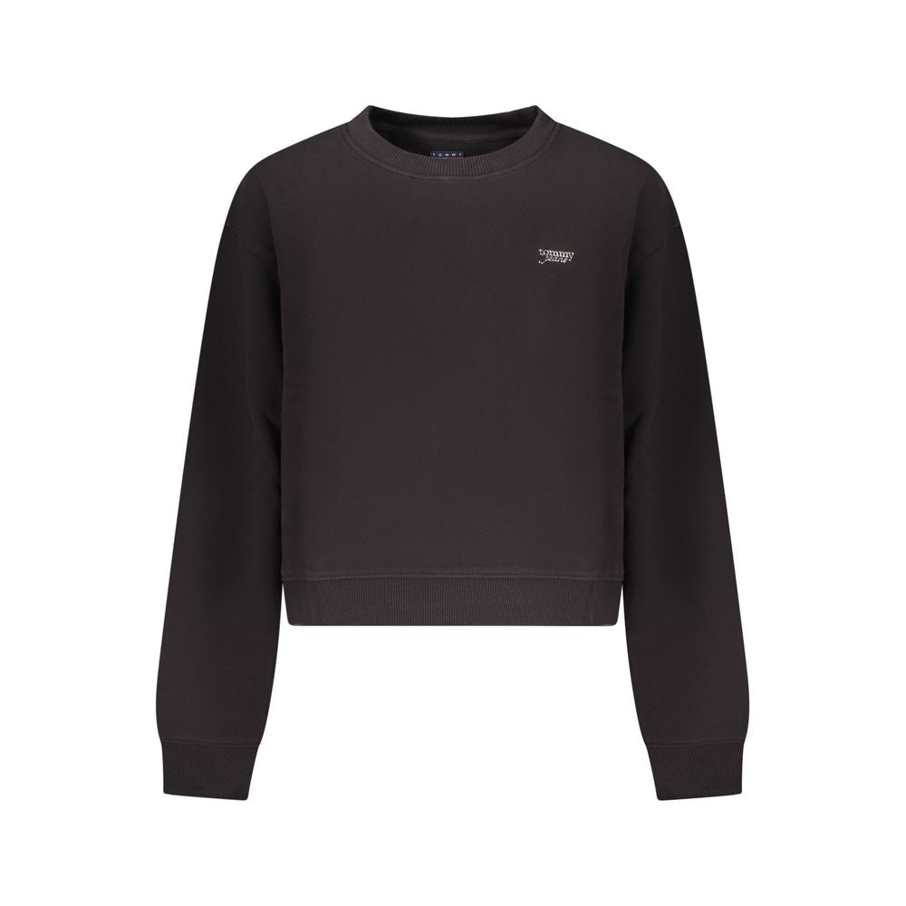 Black Cotton Women Sweatshirt