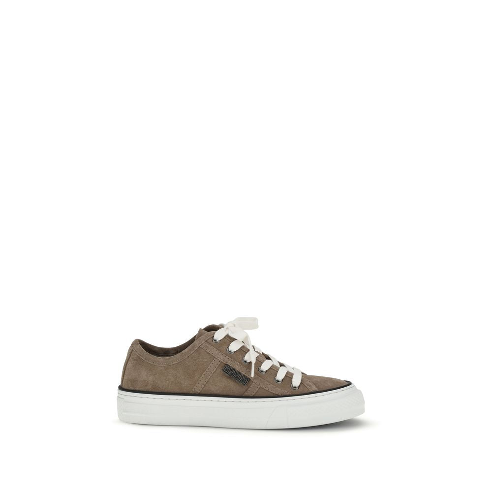 Beige Calf Leather Bos Taurus Low Top Sneakers
