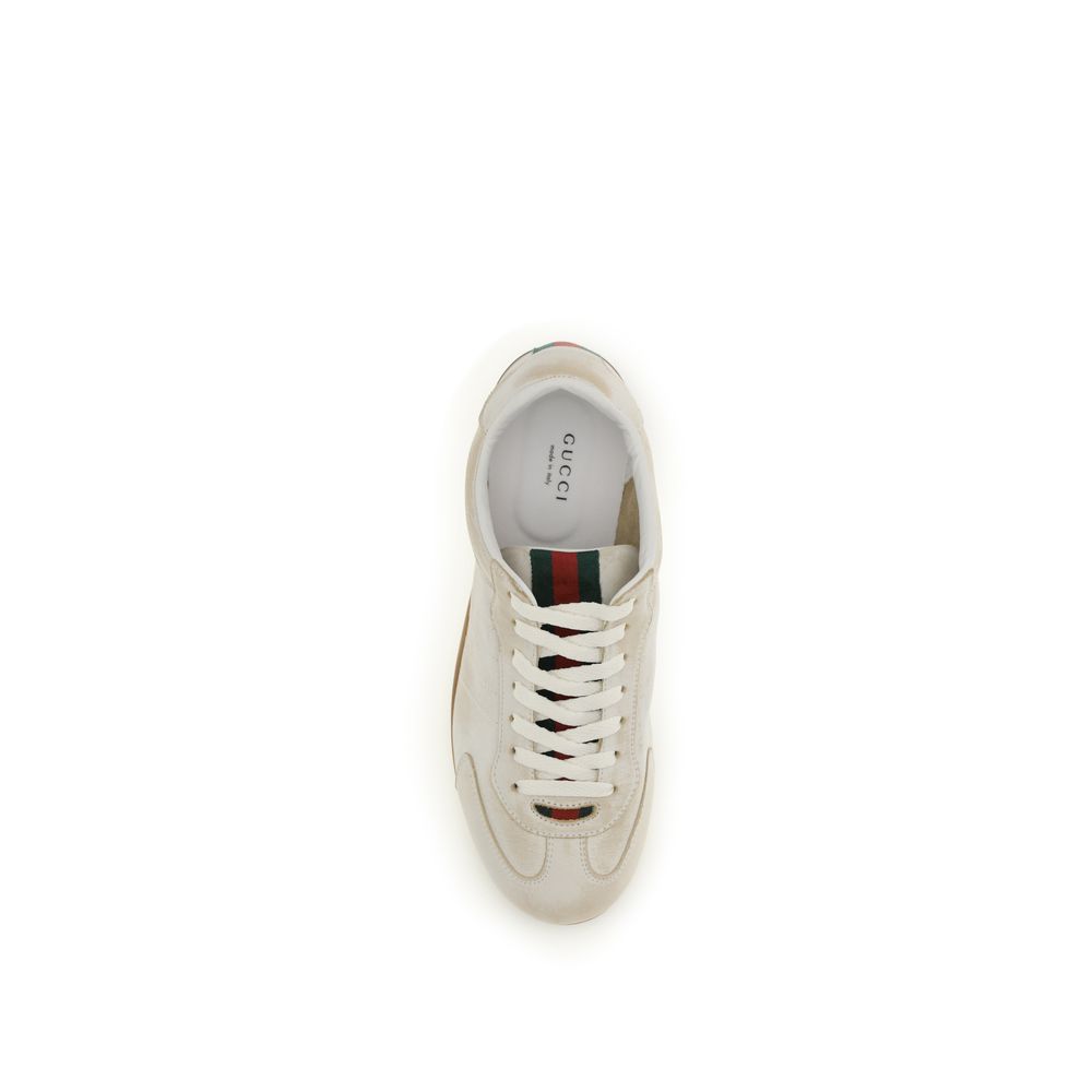 White Calf Leather Bos Taurus Low Top Sneakers