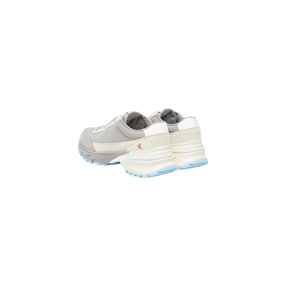 Gray Suede Leather Athletic Sneakers