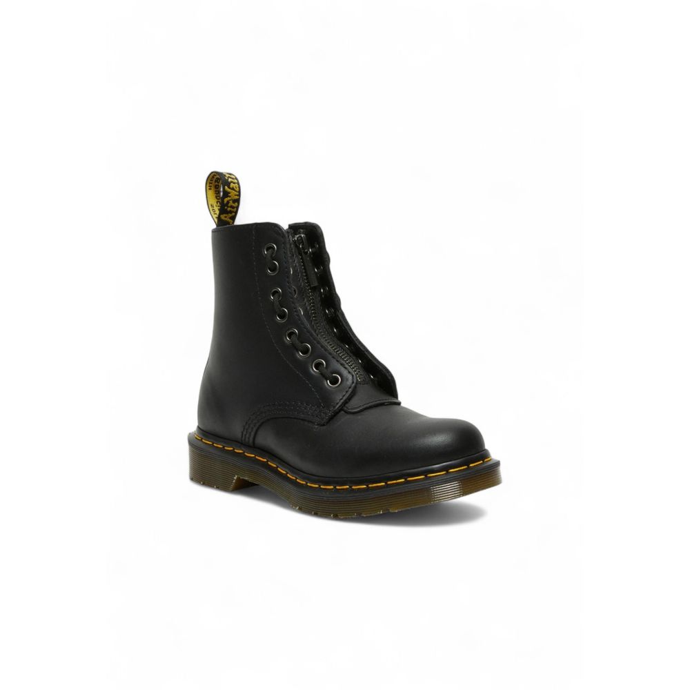 Black Leather Lace-Up Boots