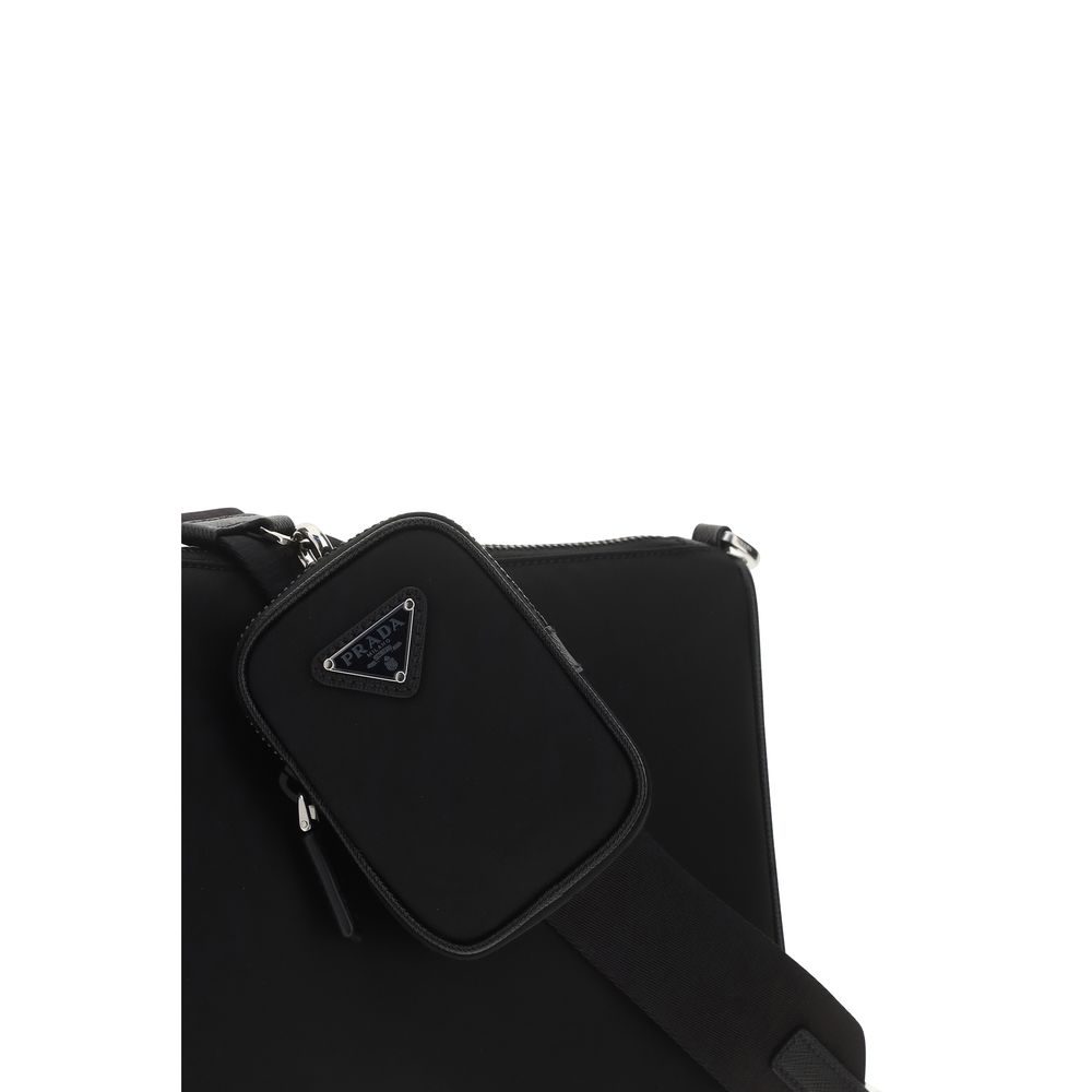 Black Recycled Polyamide Shoulder Bag