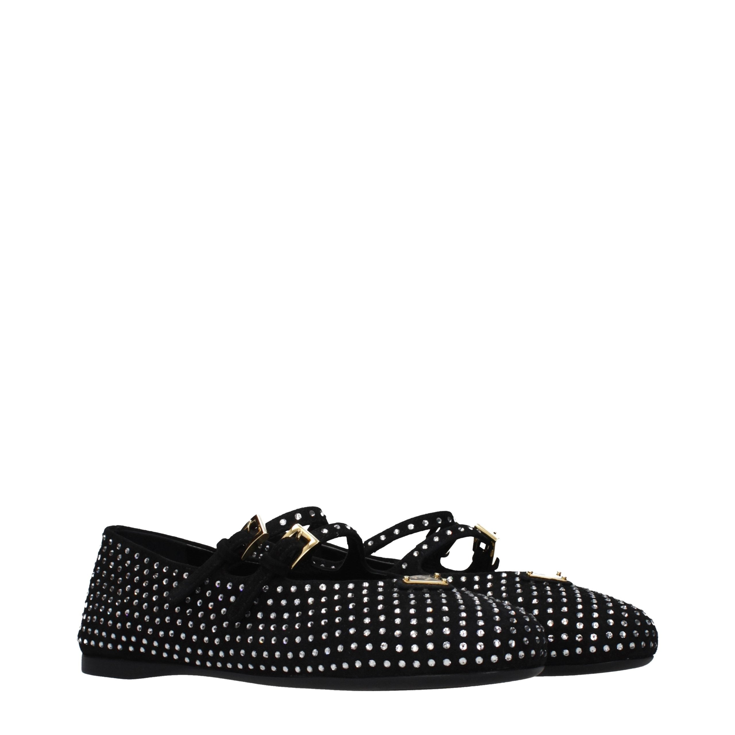 Black Leather Ballet Flats
