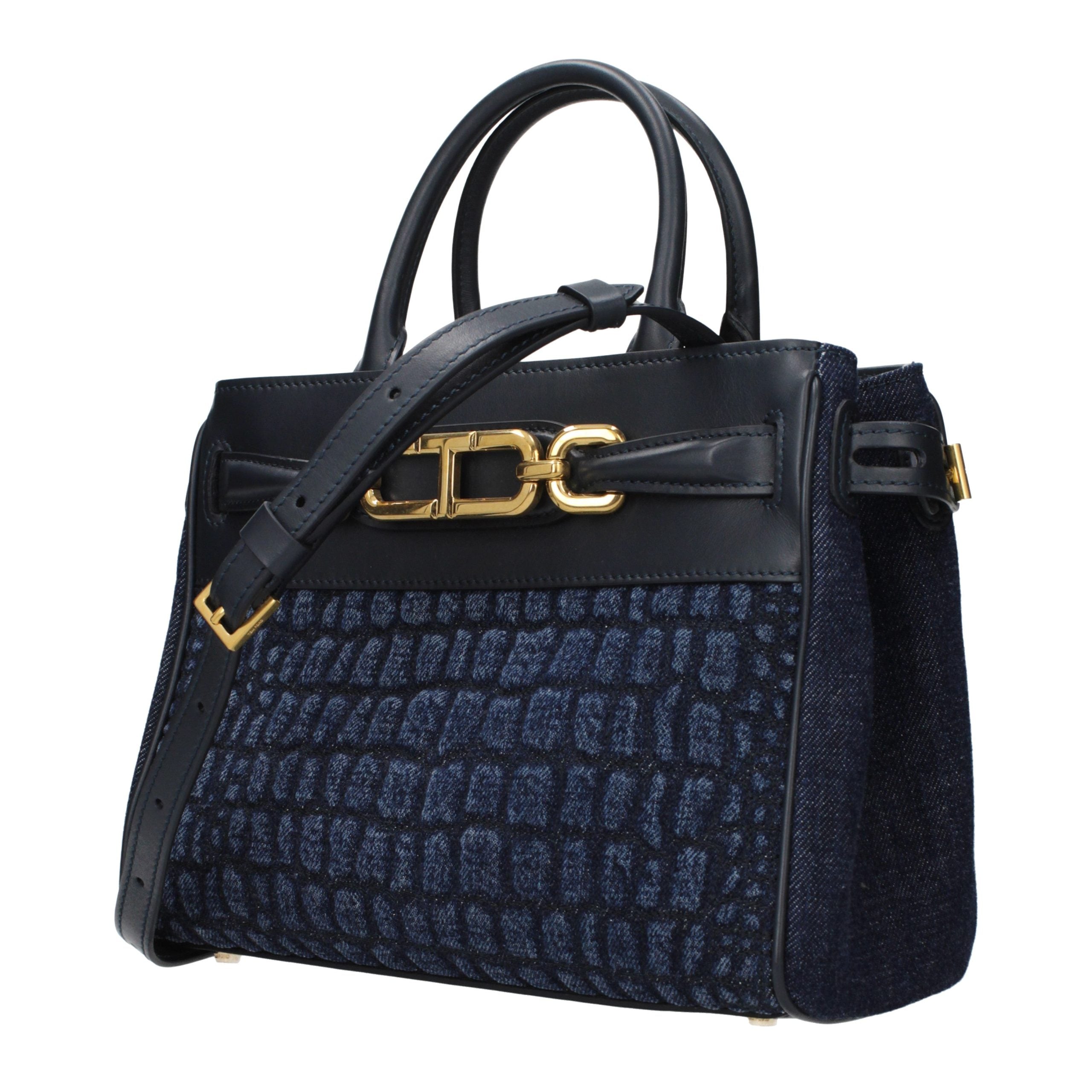 Blue Fabric Handbag