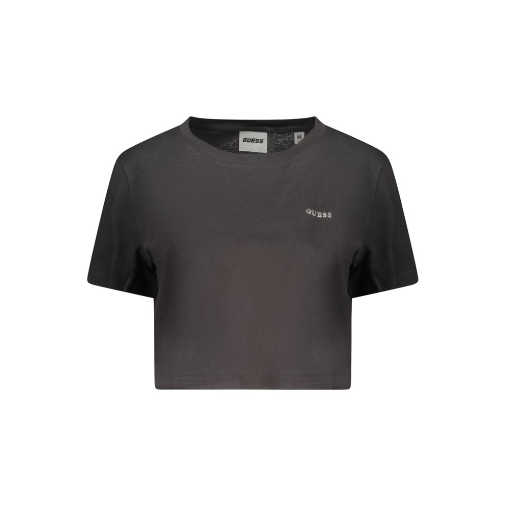 Black Cotton Women T-Shirt