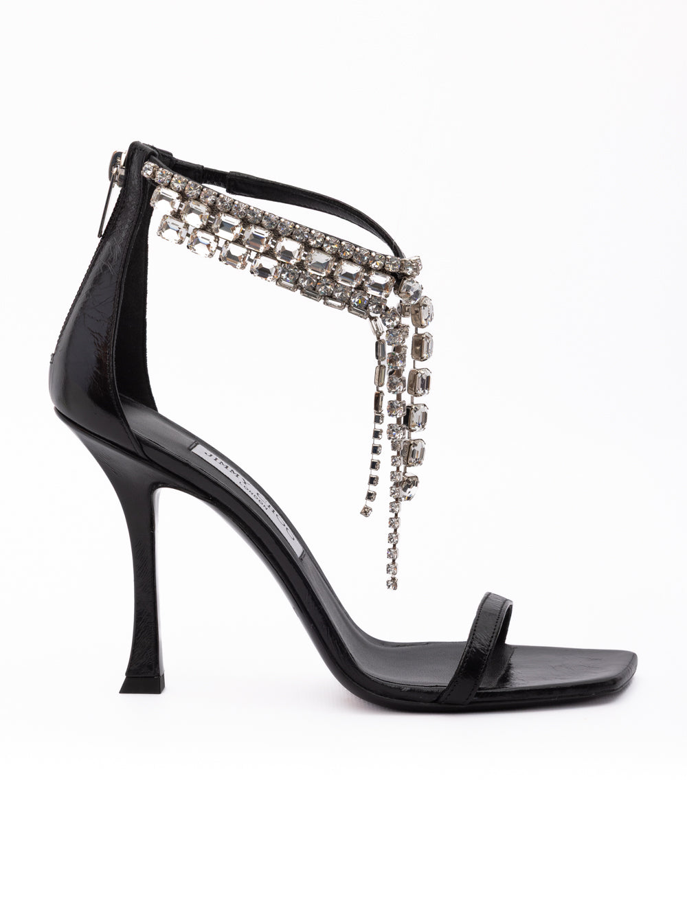 Black Leather Verity 100 Sandals