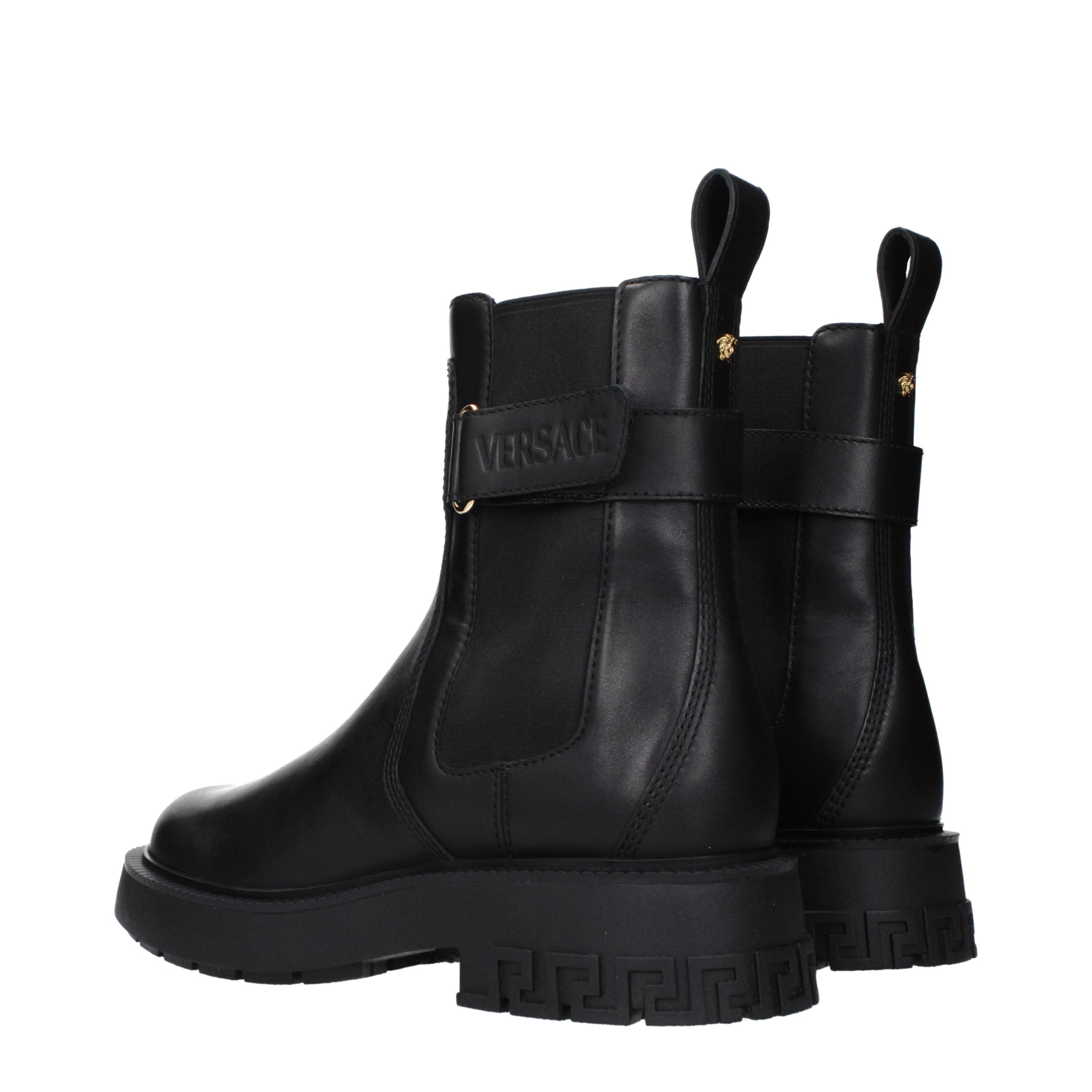 Black Leather Ankle Boots