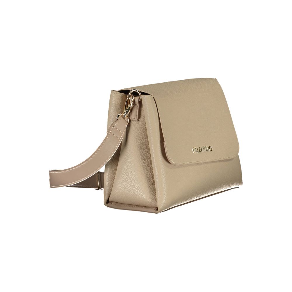 Beige Polyurethane Women Bag