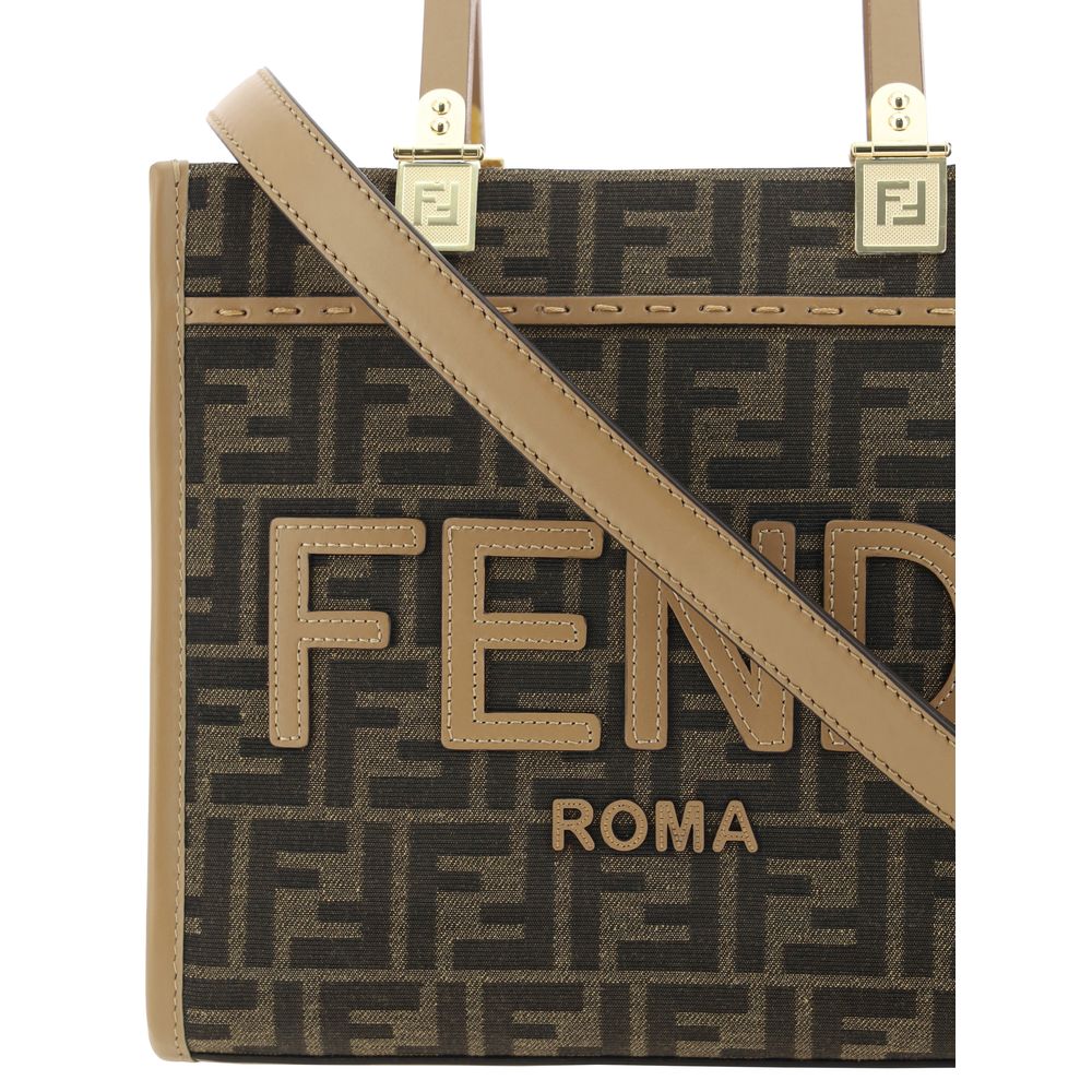 Brown Polyester Shoulder Bag