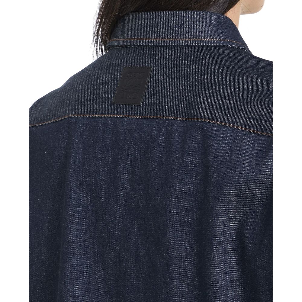 Blue Cotton Casual Dress