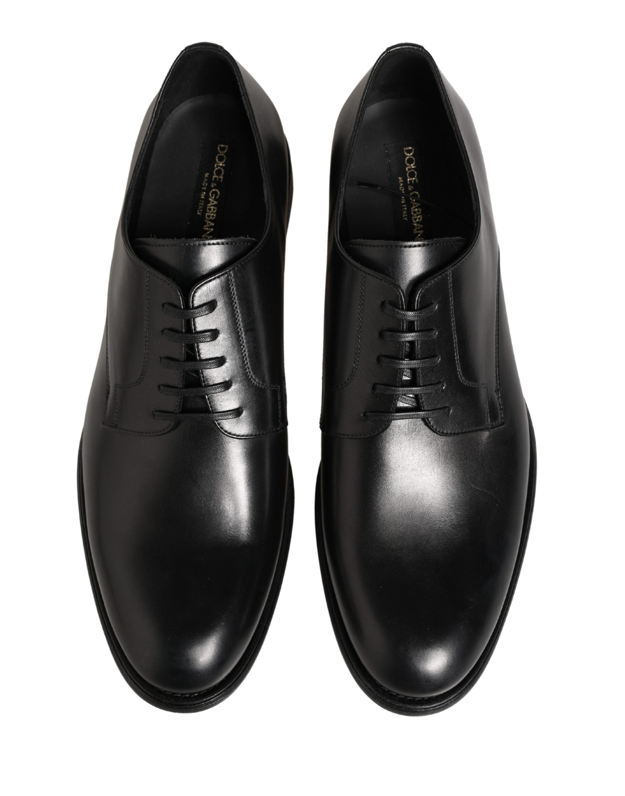 Black Calfskin Leather Derby Men Dress Shoes
