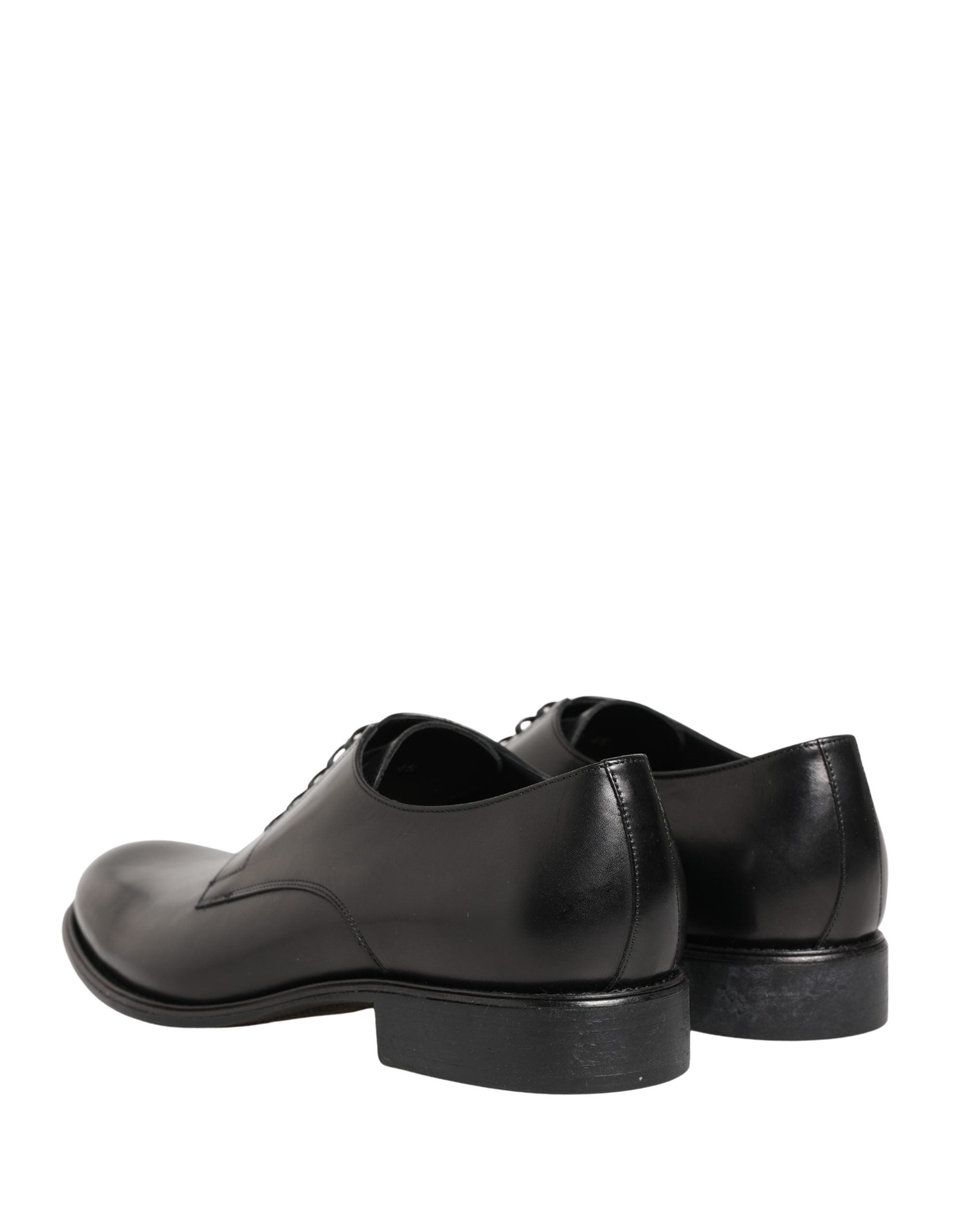 Black Calfskin Leather Derby Men Dress Shoes