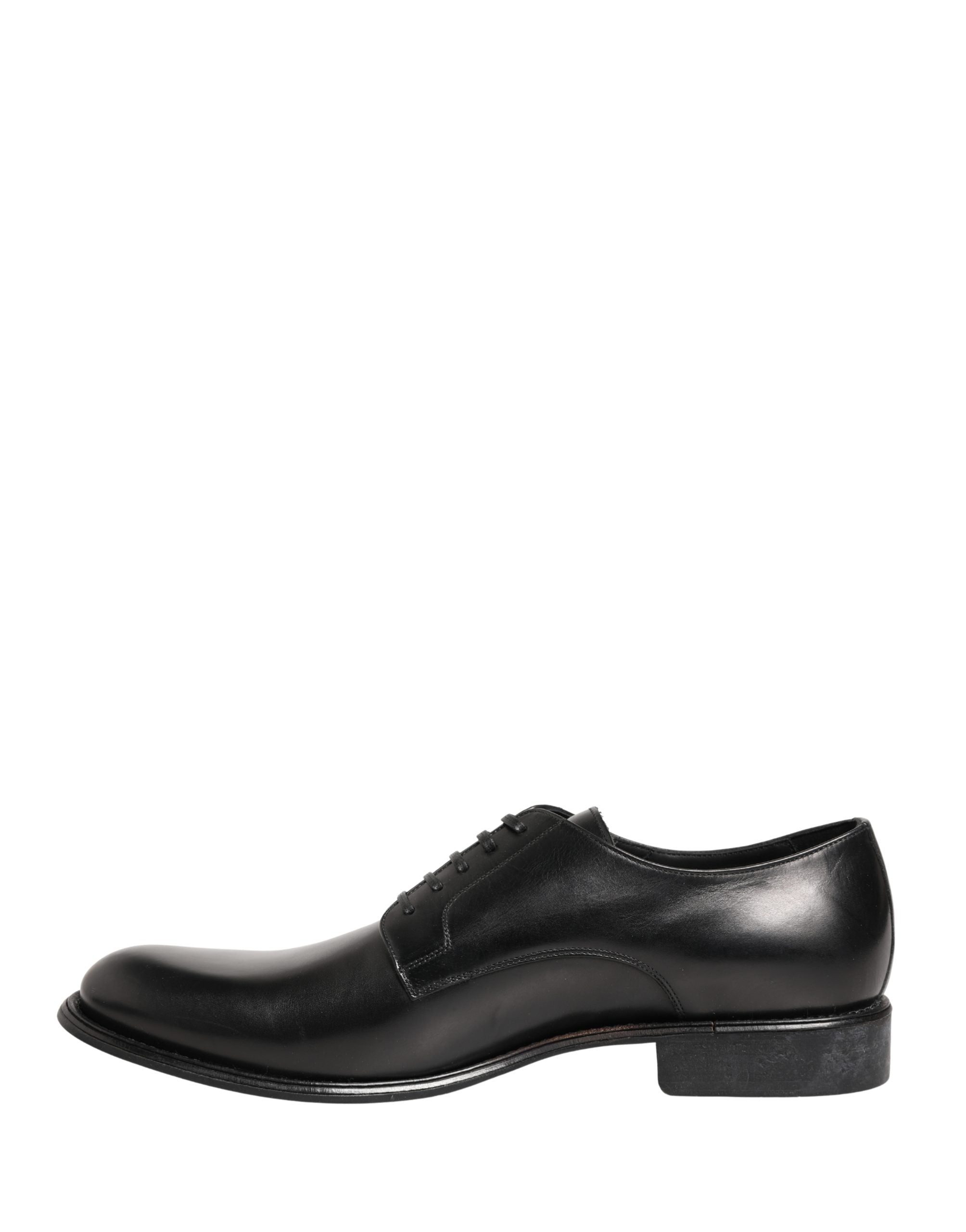 Black Calfskin Leather Derby Men Dress Shoes