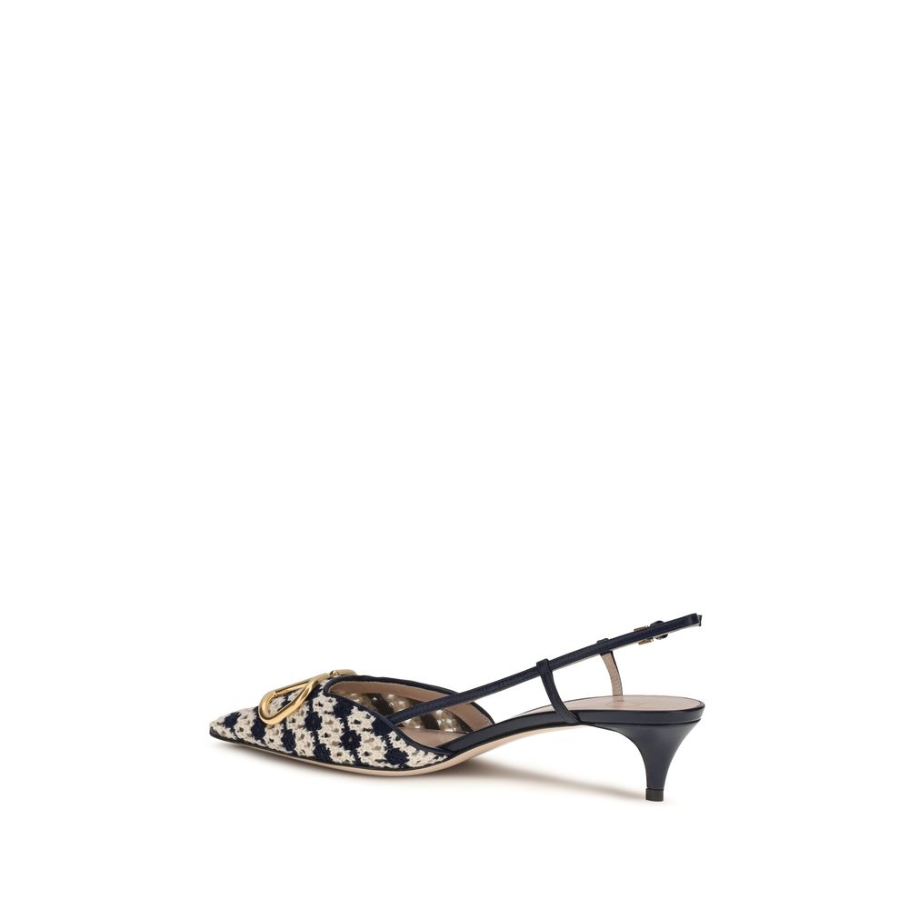 Multicolor Goatskin Mid Heel Pumps