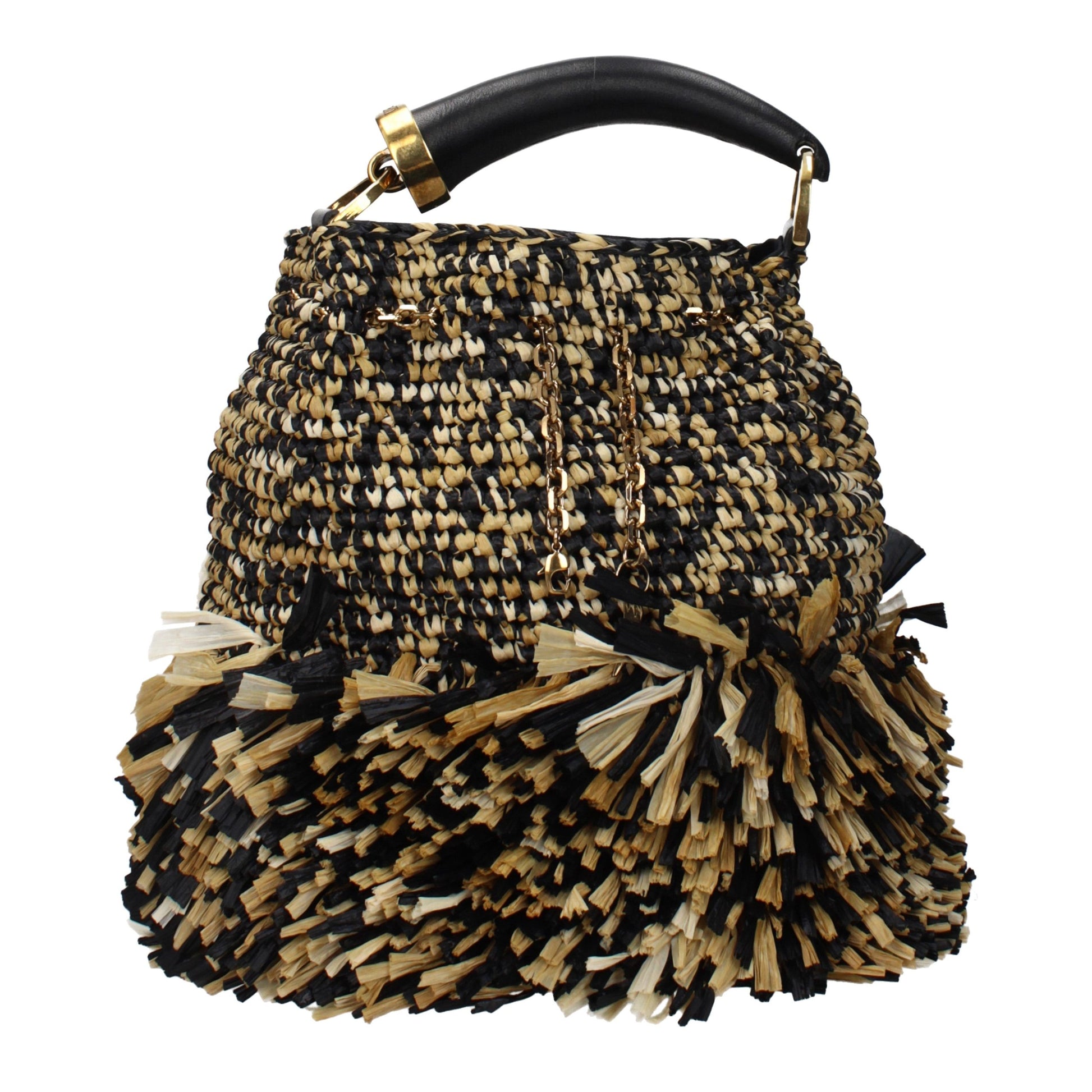 Beige Raffia Handbag
