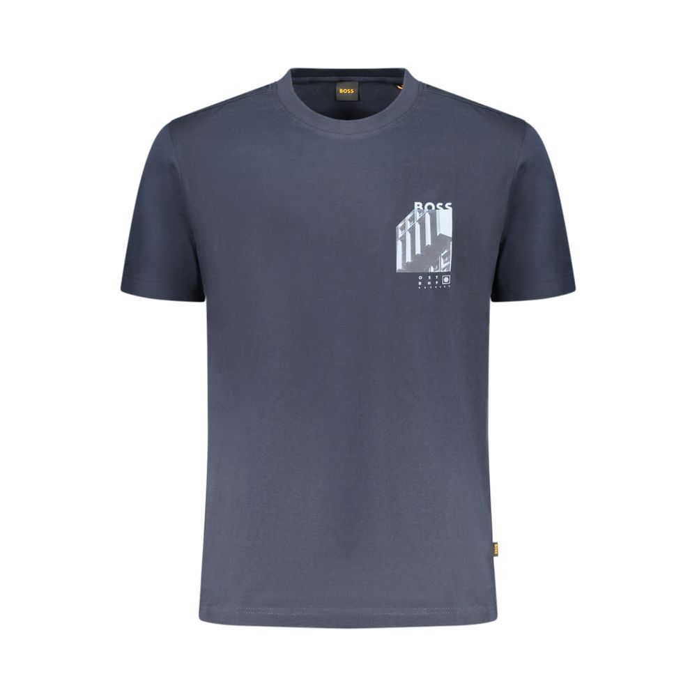 Blue Cotton Men's T-Shirt