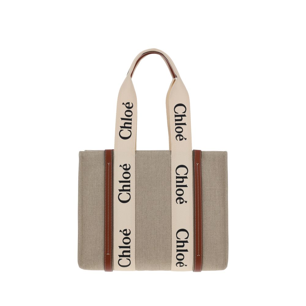 Beige Linen Handbag