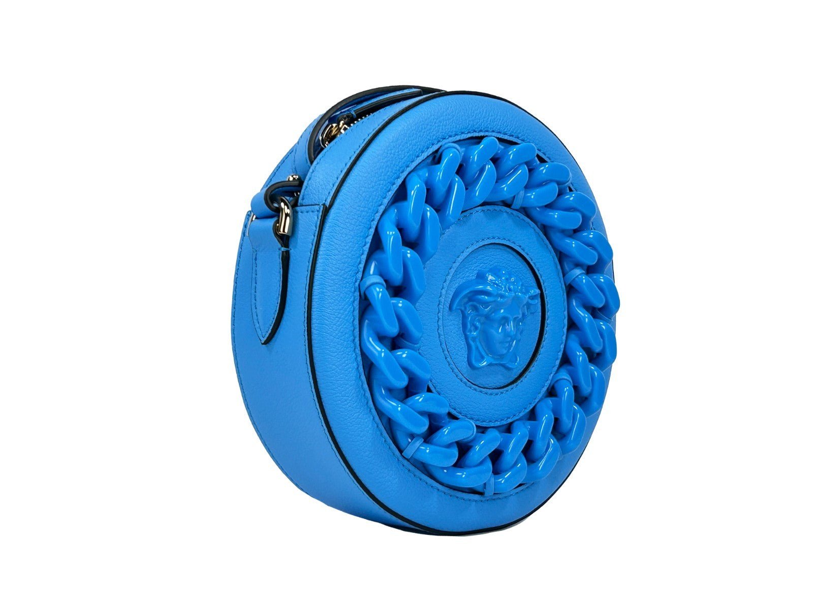 Versace Round Disco Leather Camera Case Crossbody Bag