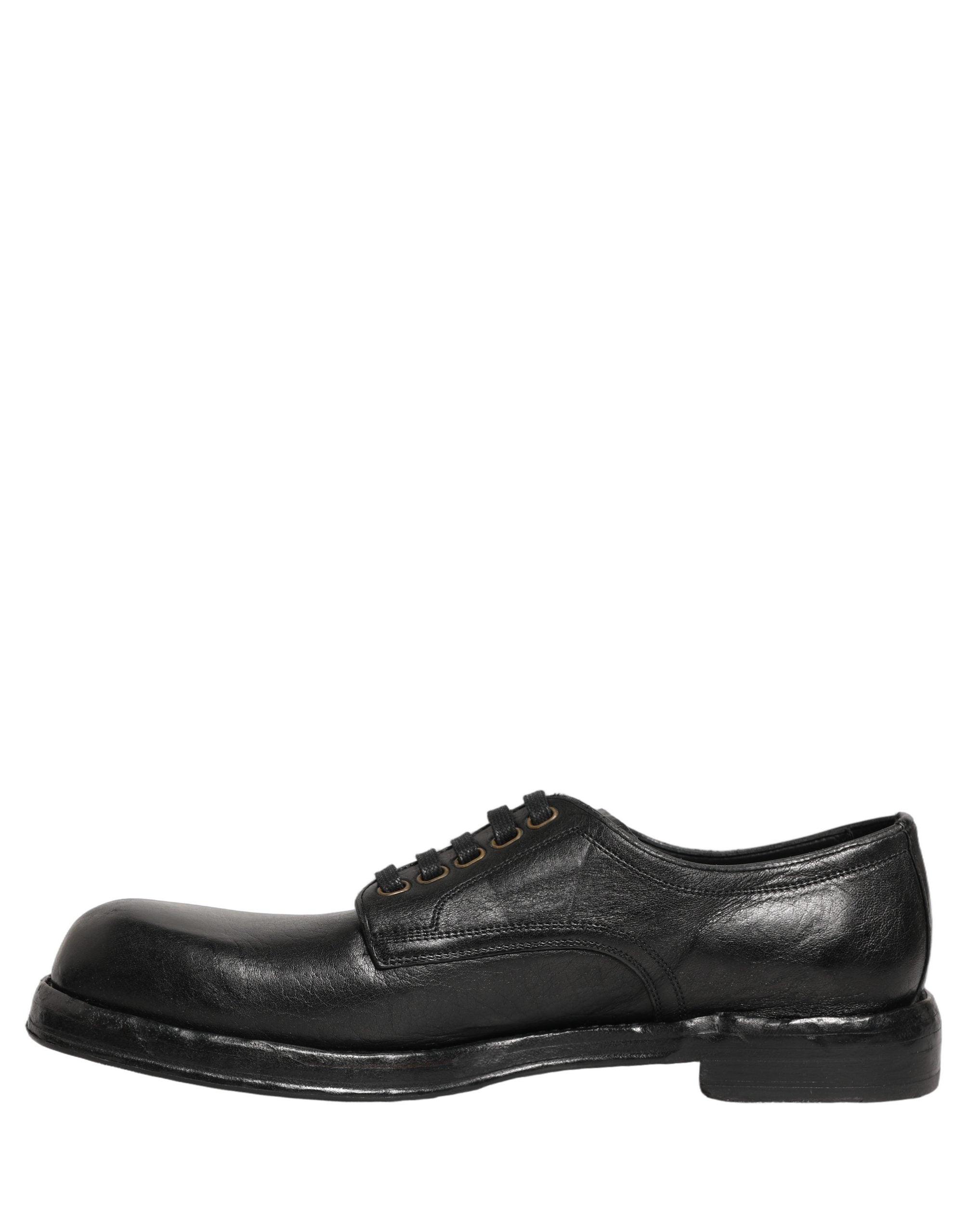 Black Leather Lace Up Derby Dress Men Shoes