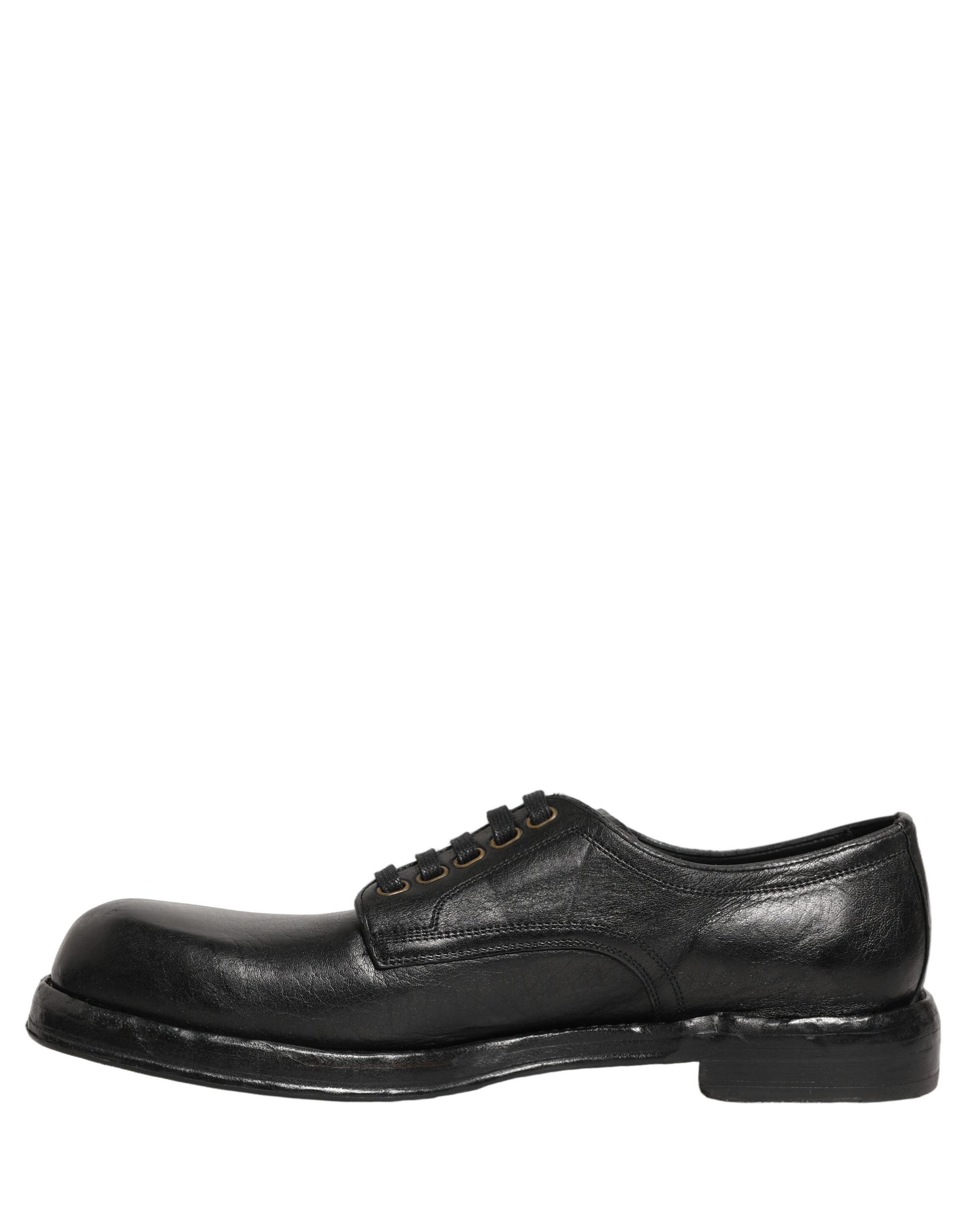 Black Leather Lace Up Derby Dress Men Shoes