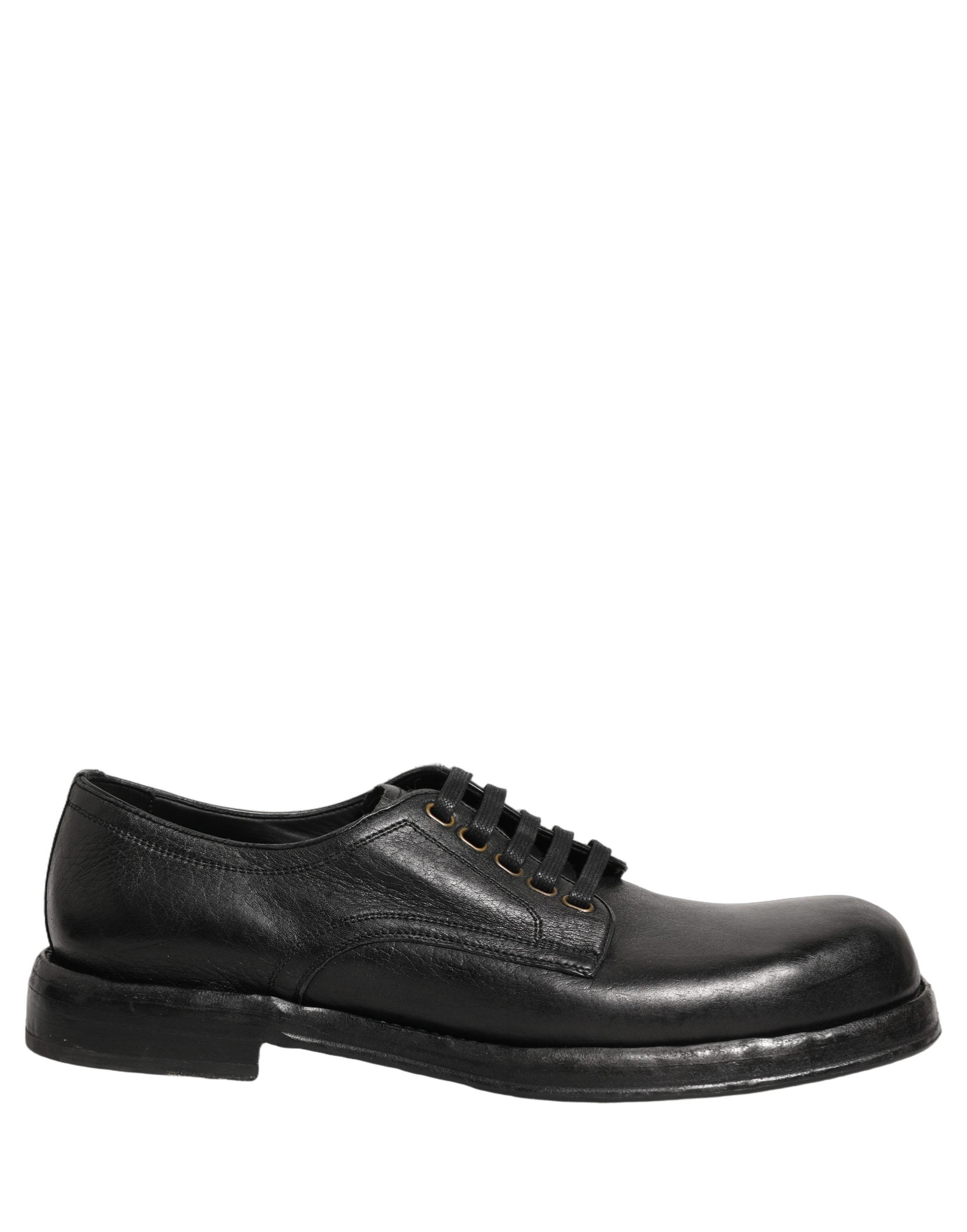 Black Leather Lace Up Derby Dress Men Shoes