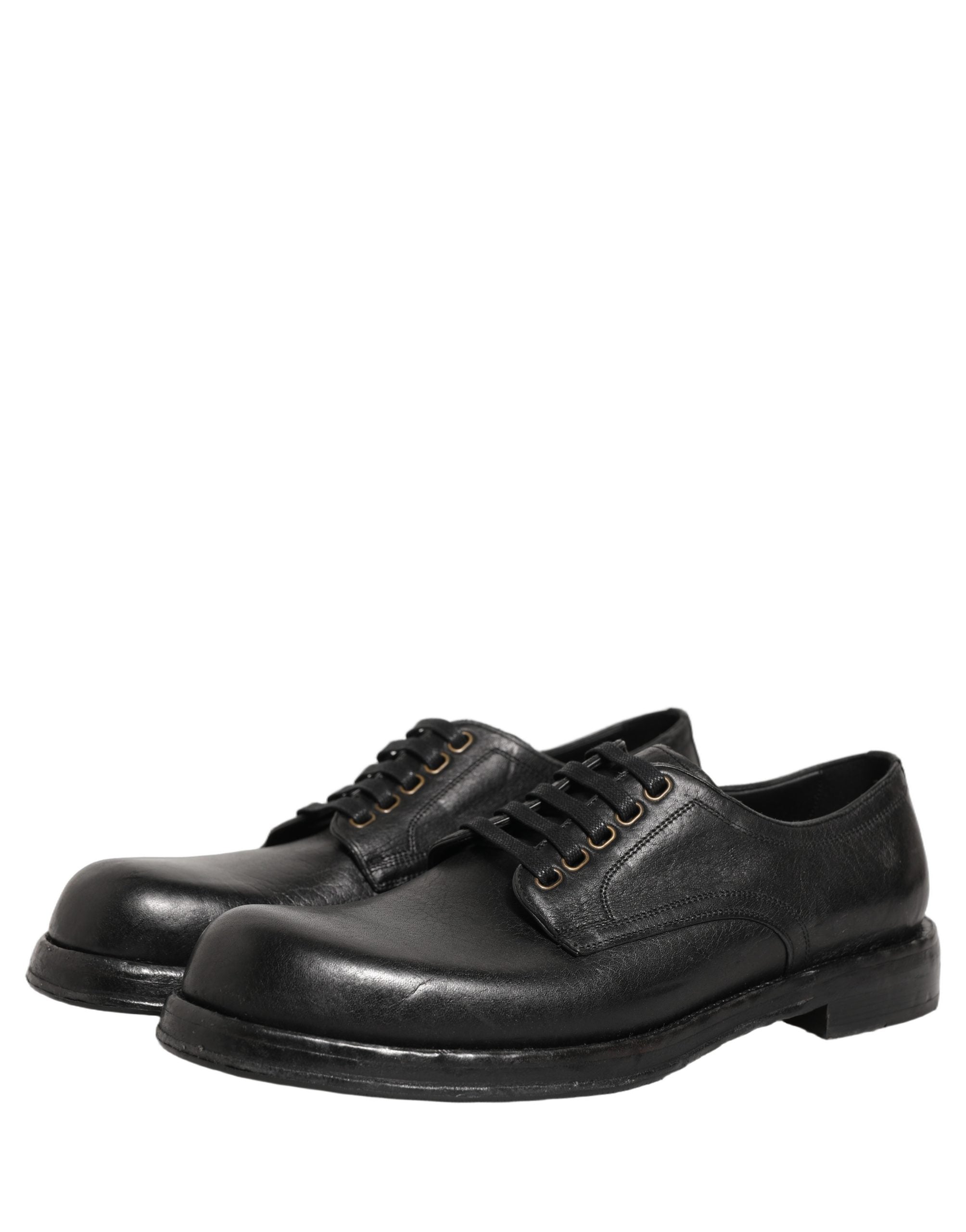 Black Leather Lace Up Derby Dress Men Shoes
