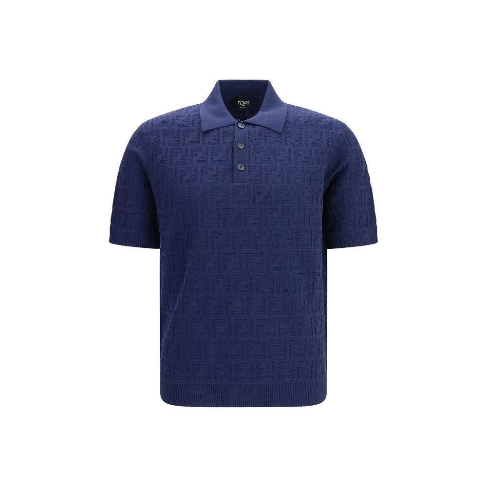 Blue Cotton Polo Shirt