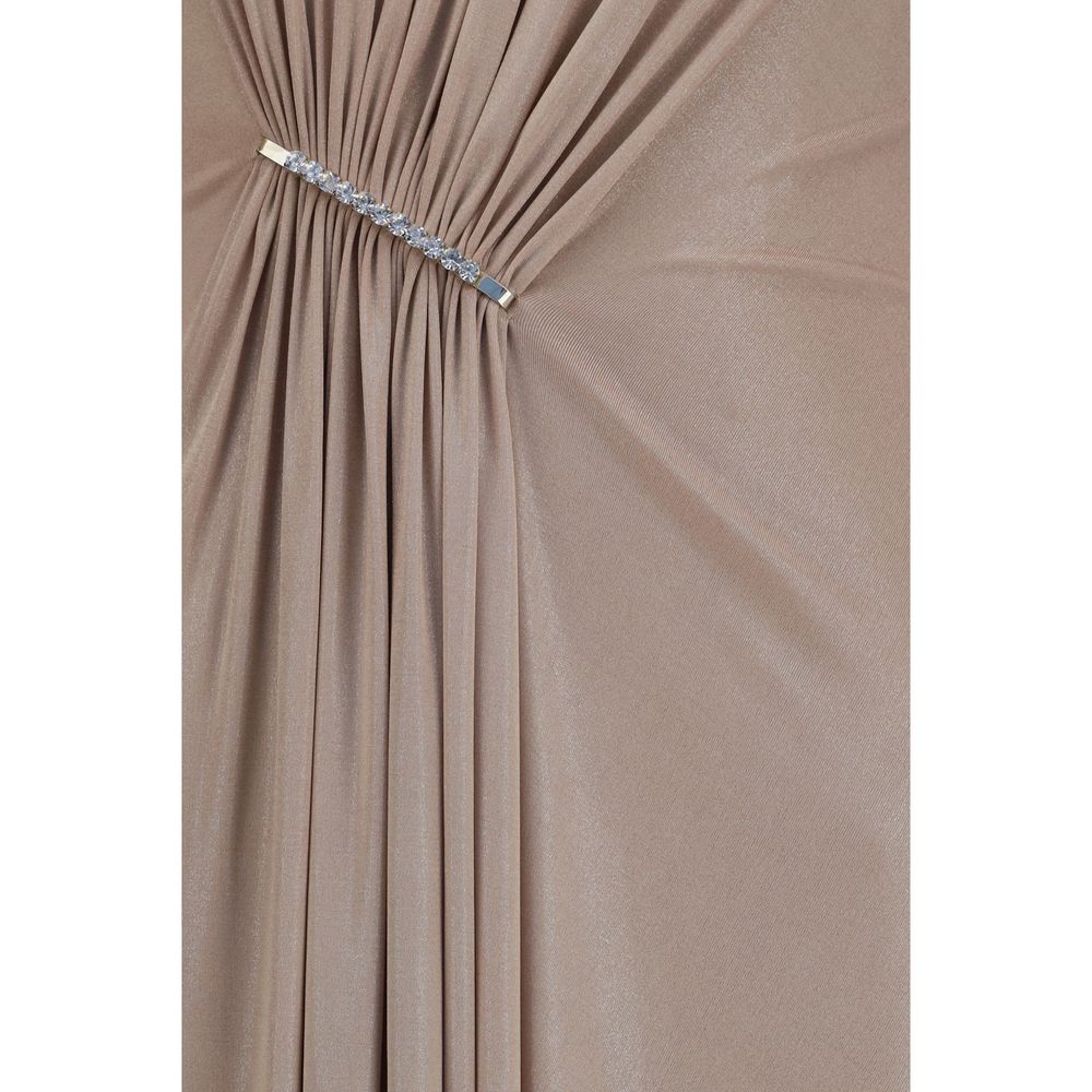 Beige Polyester Casual Dress