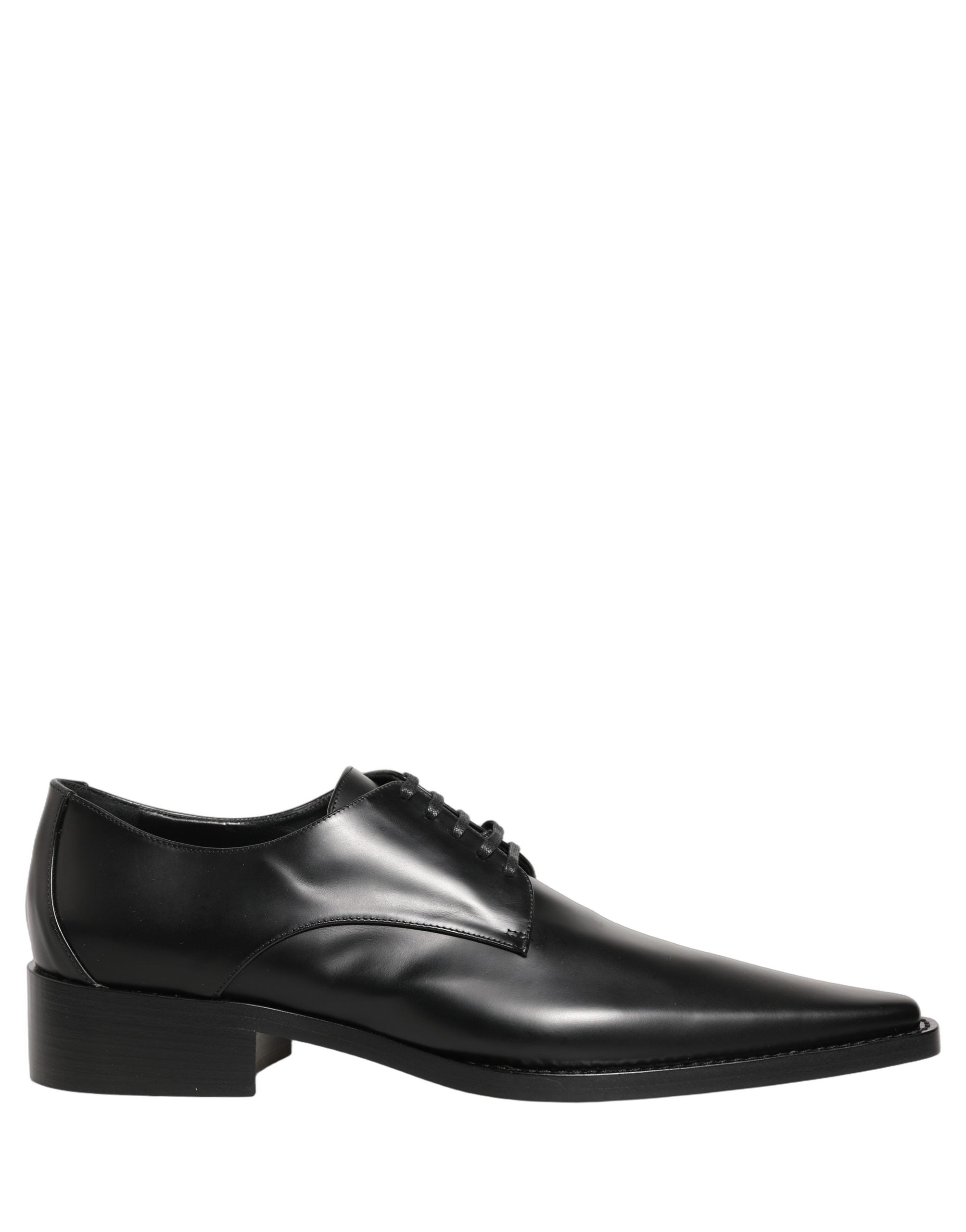 Black Leather Lace Up Derby Dress Shoes