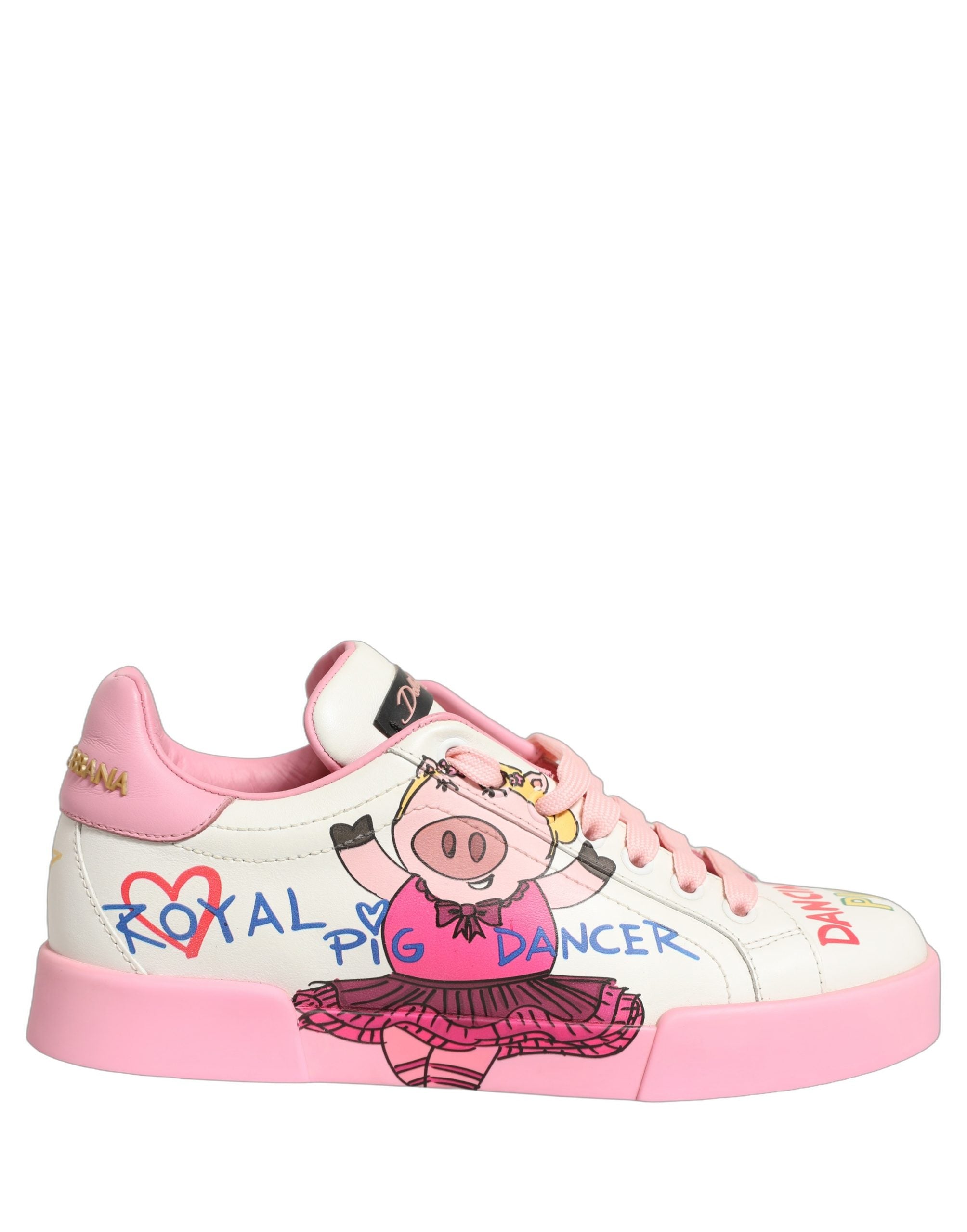 White Pink Portofino Royal Pig Sneakers Shoes