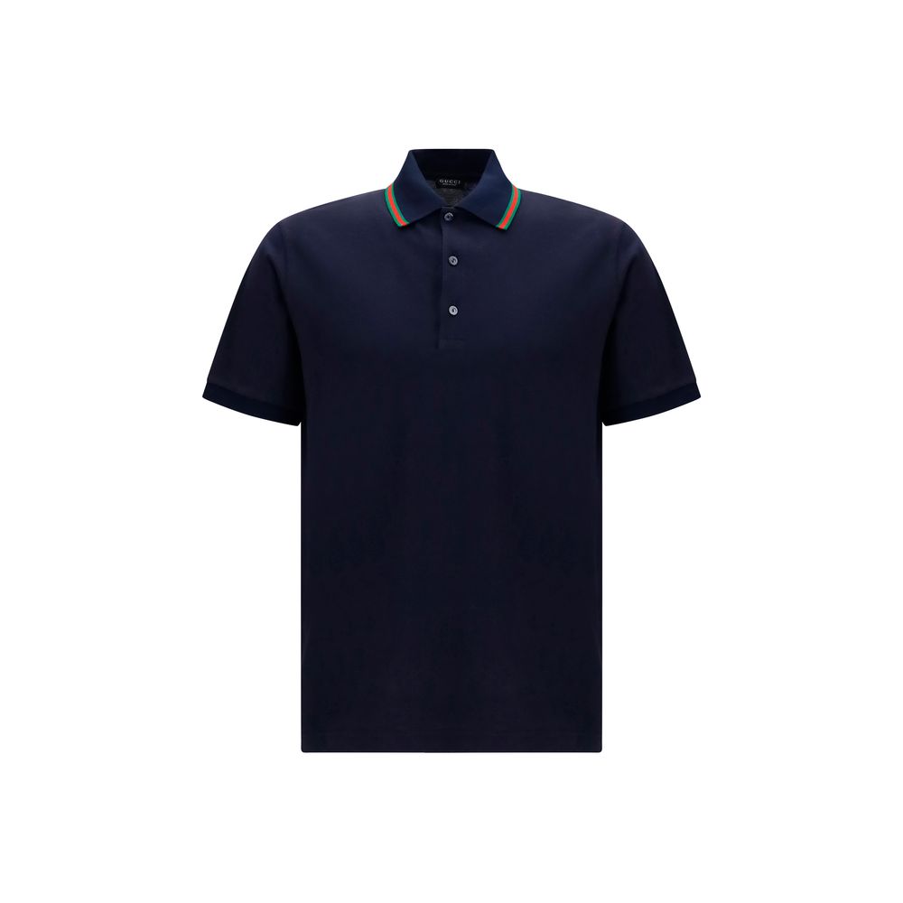 Blue Cotton Polo Shirt