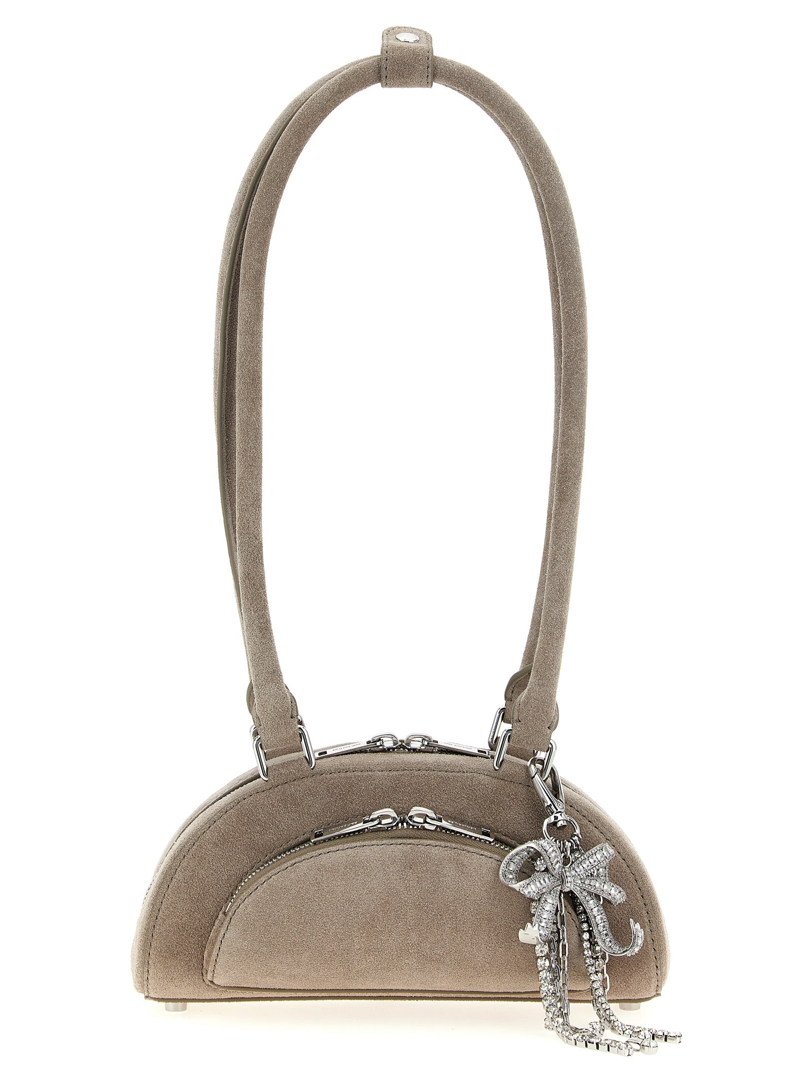 Gray Lamb Leather Shoulder Bag