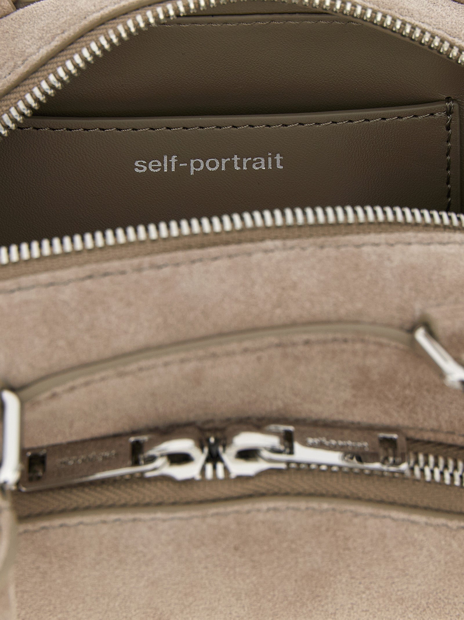 Gray Lamb Leather Shoulder Bag