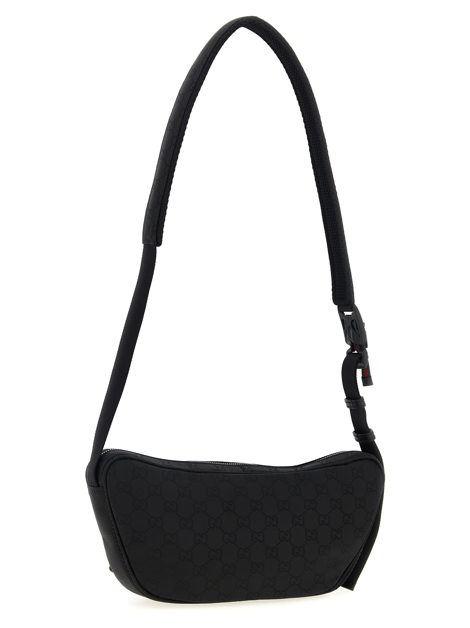 Black Polyester Crossbody Bag