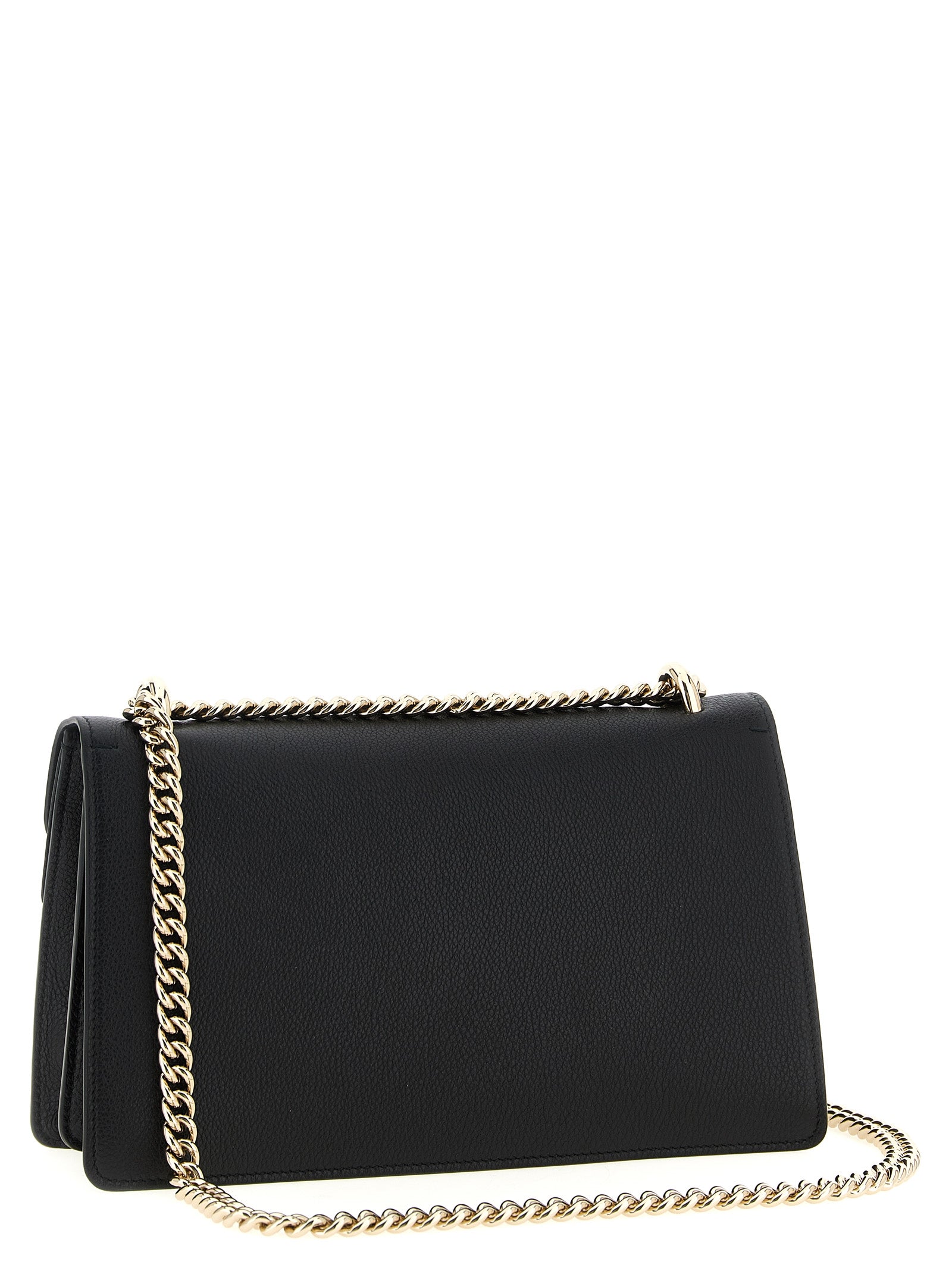 Black Calfskin Shoulder Bag