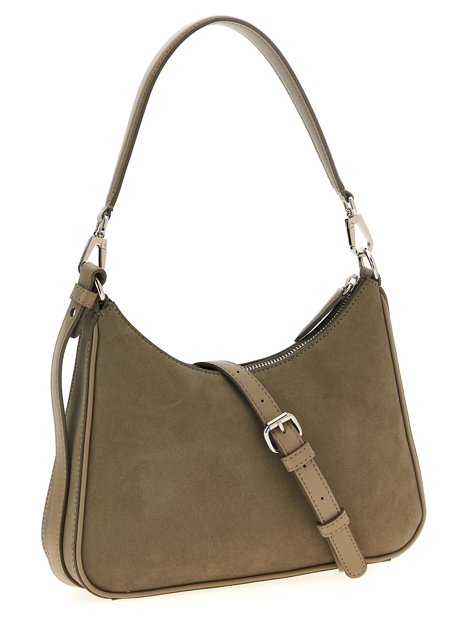 Gray Polyamide Shoulder Bag