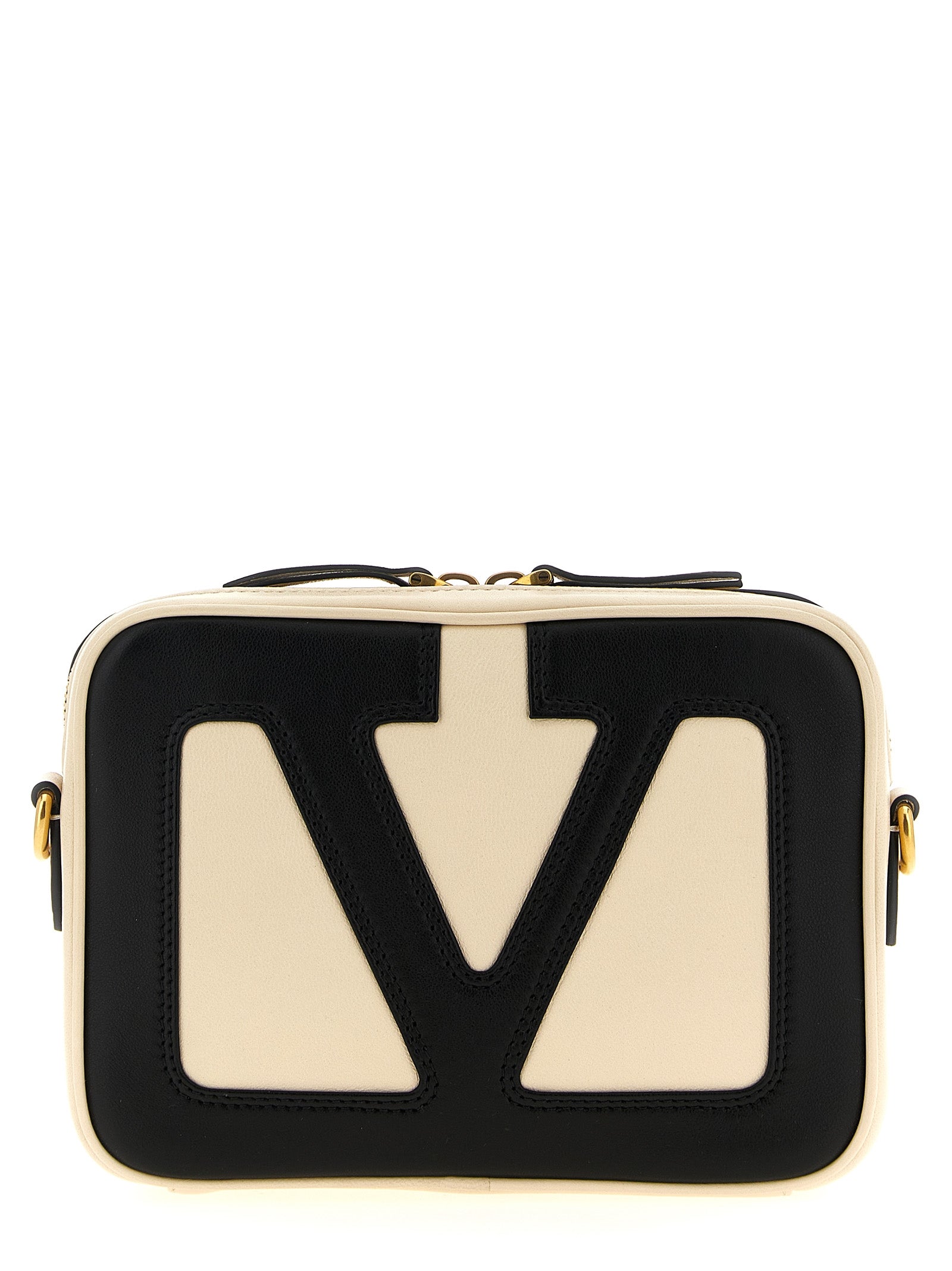 Bicolor Lamb Leather Crossbody Bag