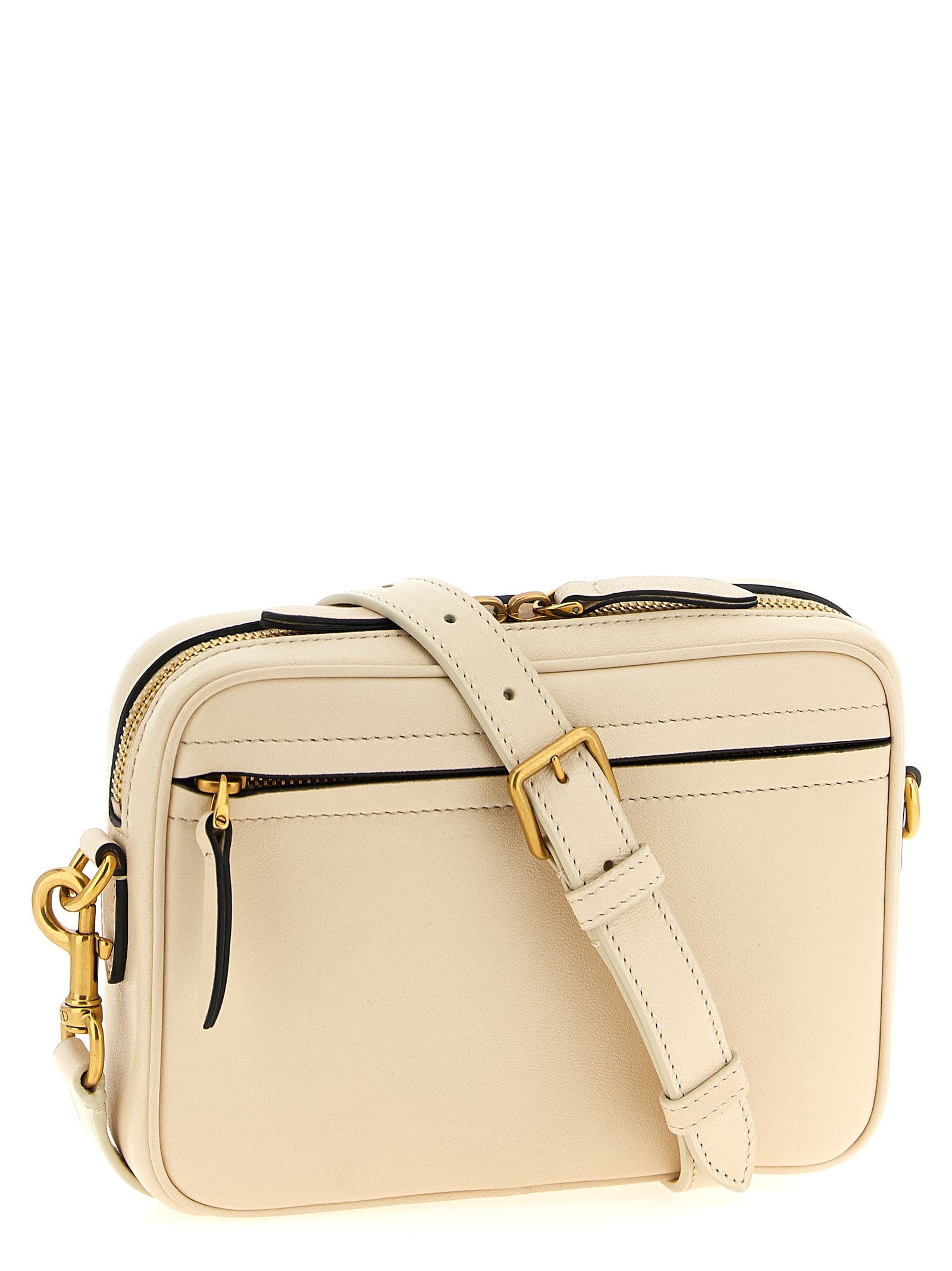 Bicolor Lamb Leather Crossbody Bag