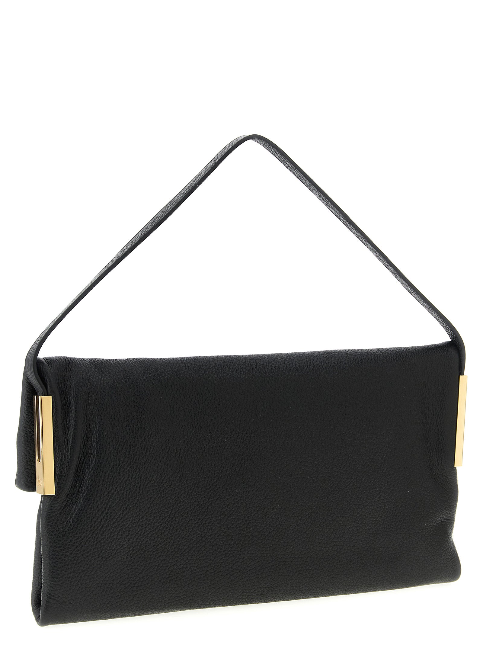 Black Calfskin Shoulder Bag