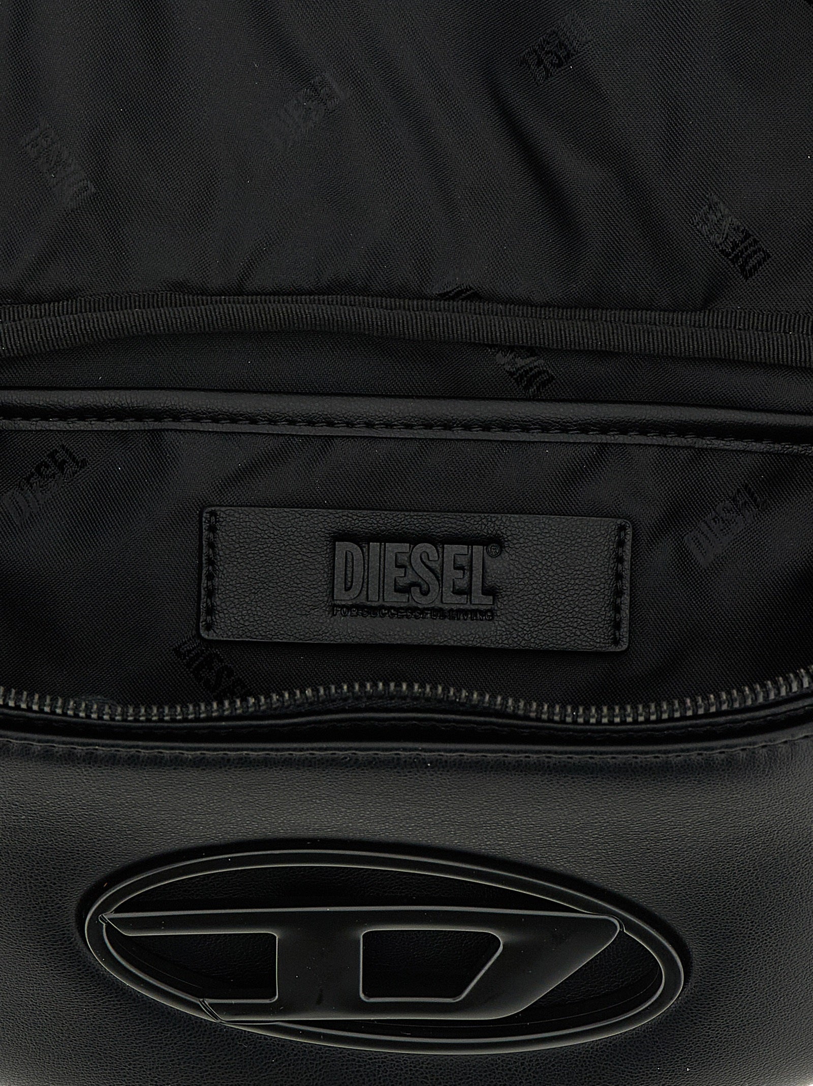 Black Polyethylene Crossbody Bag